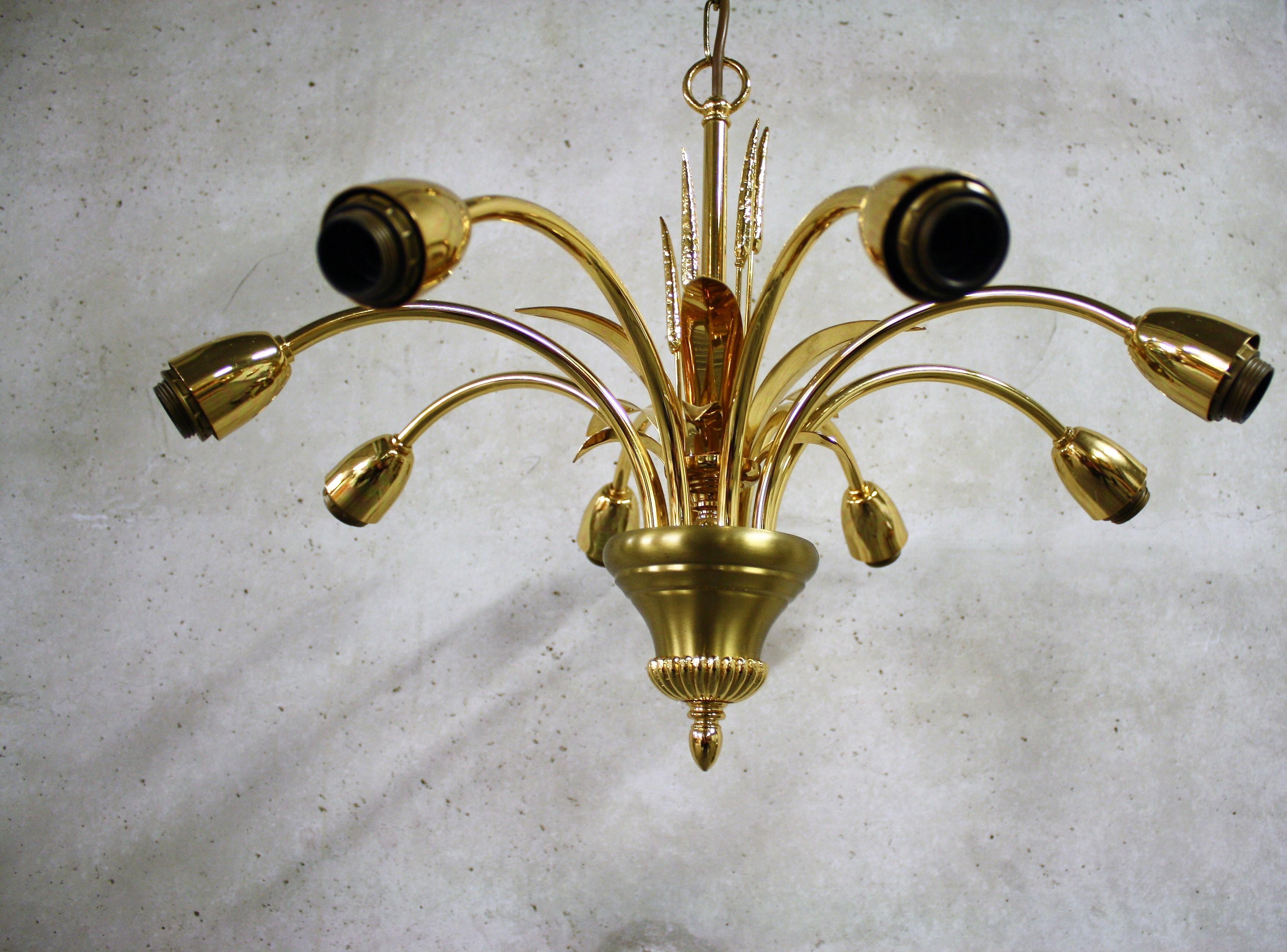 Late 20th Century Brass Regency Chandelier in the Style of Maison Jansen, Belgium