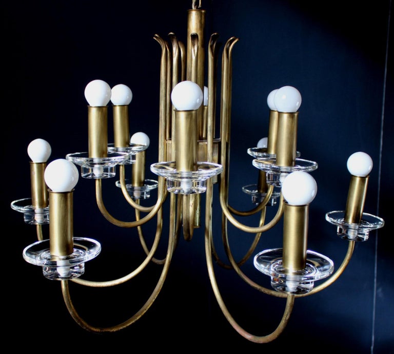 Brass 'Regency' Chandelier Sarfatti Type, Germany 1950s For Sale at 1stDibs