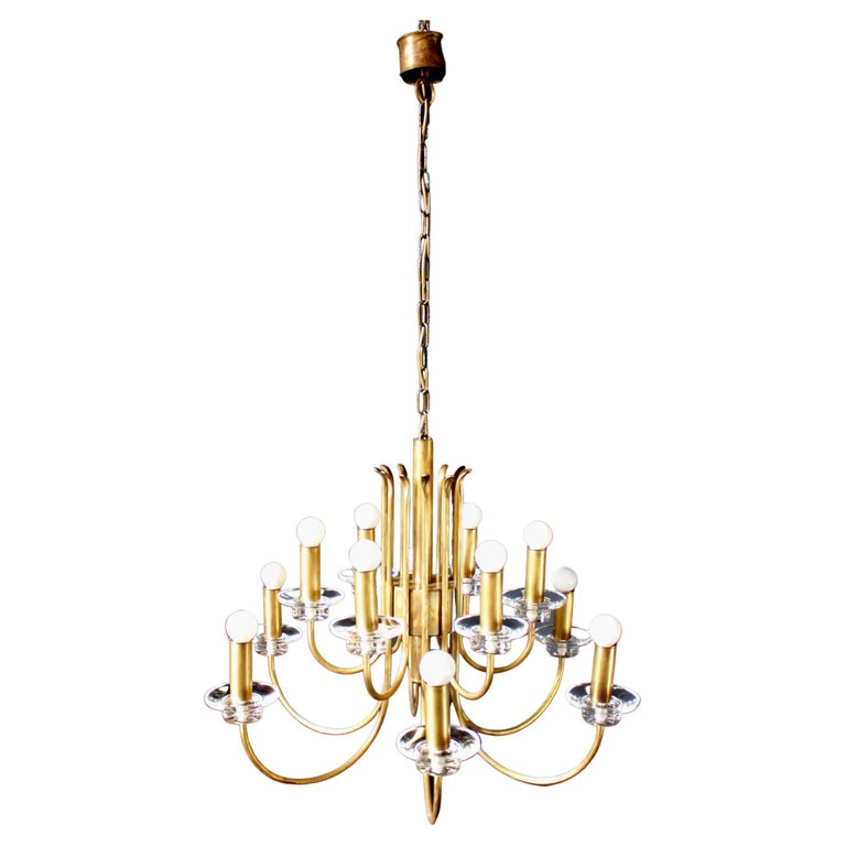 Brass 'Regency' Chandelier Sarfatti Type, Germany 1950s For Sale at 1stDibs