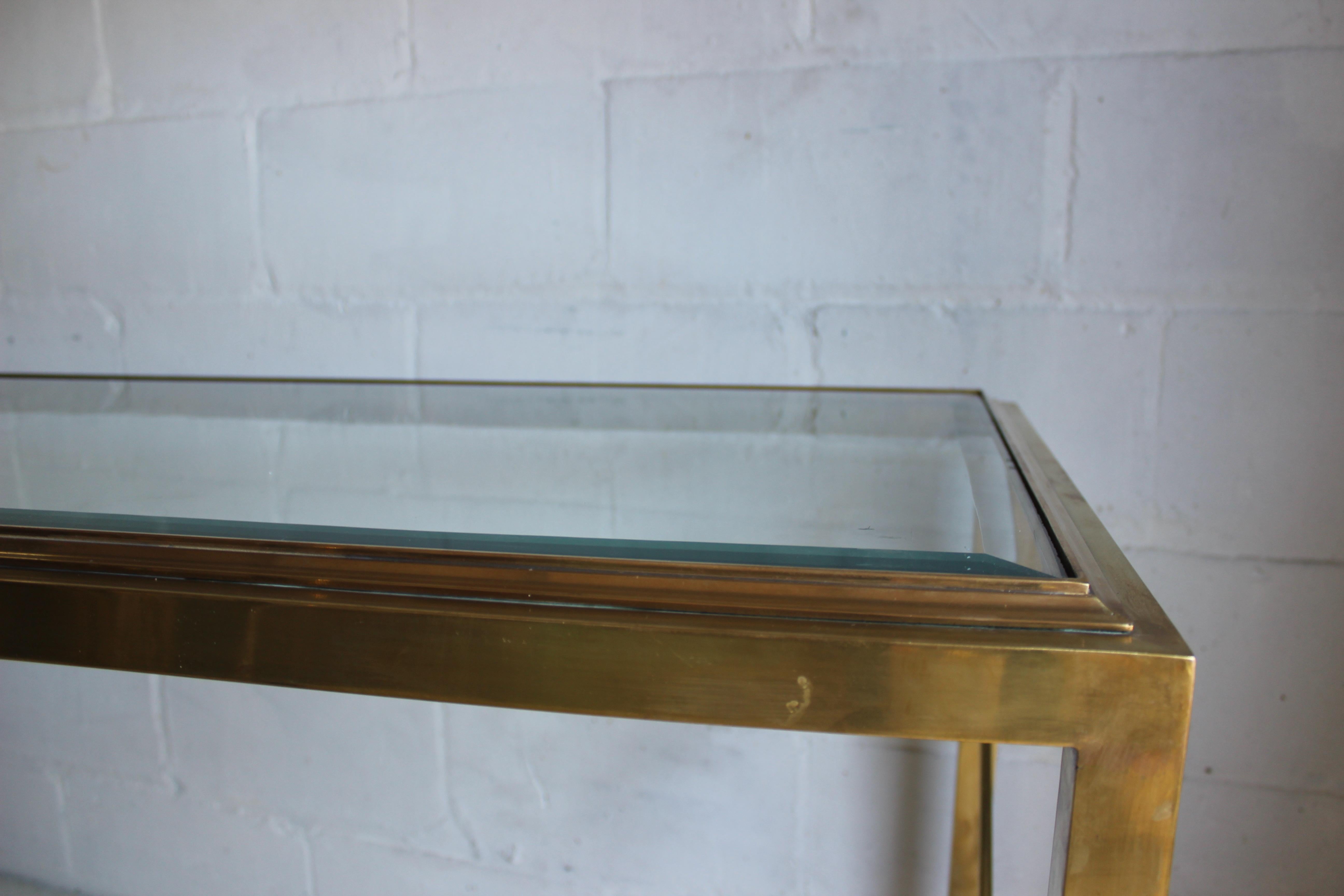 Brass Regency Style Desk with Glass Top 6