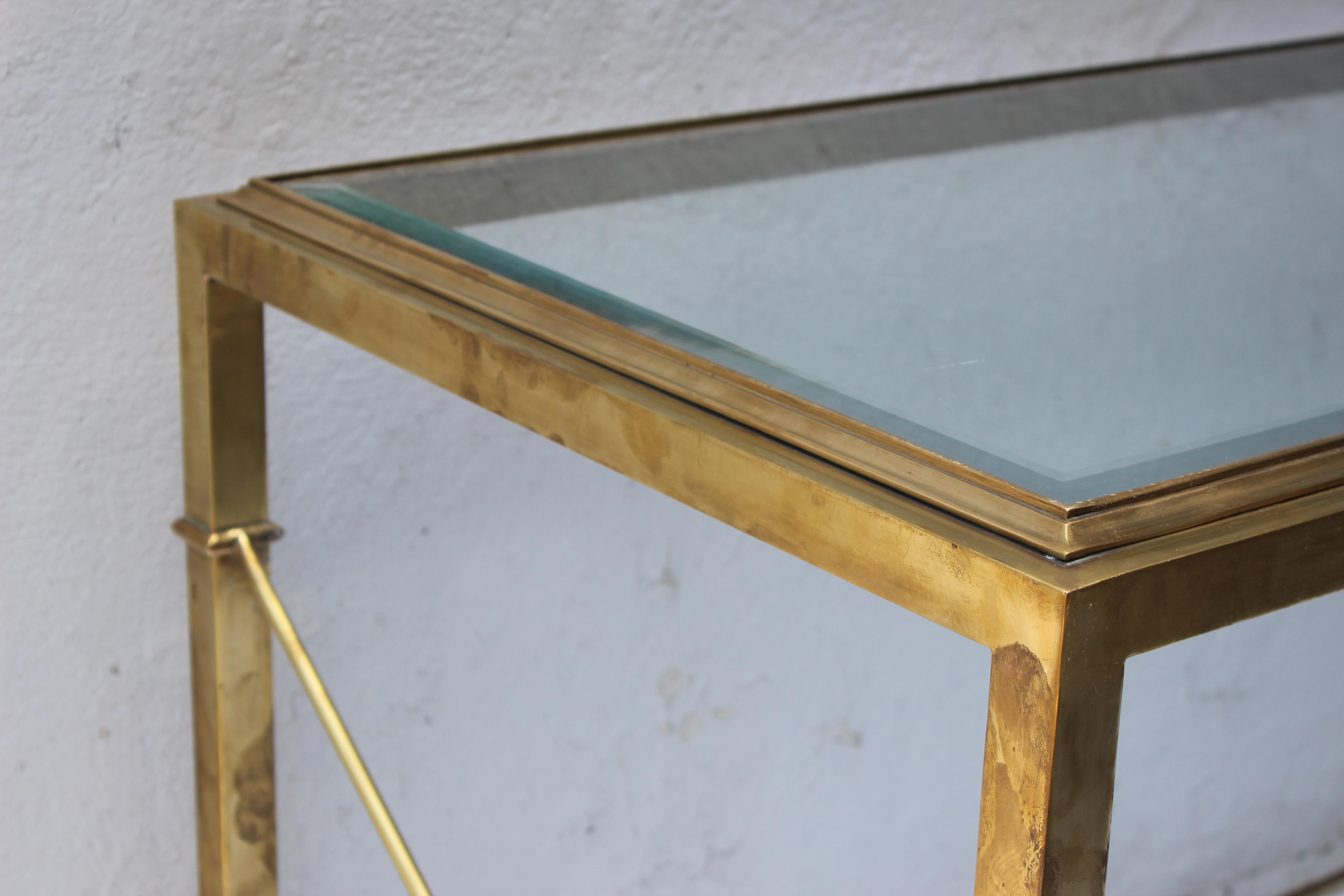 Brass Regency Style Desk with Glass Top 3