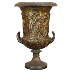 Brass Repoussé Urn With Classical Motif