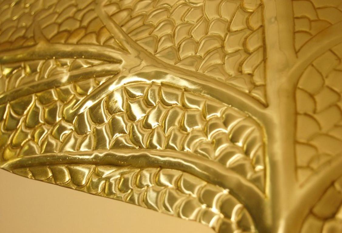 Brass Rhubarb Leaf Sconce In New Condition For Sale In Los Angeles, CA