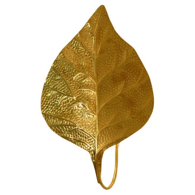 Brass Rhubarb Leaf Sconce For Sale