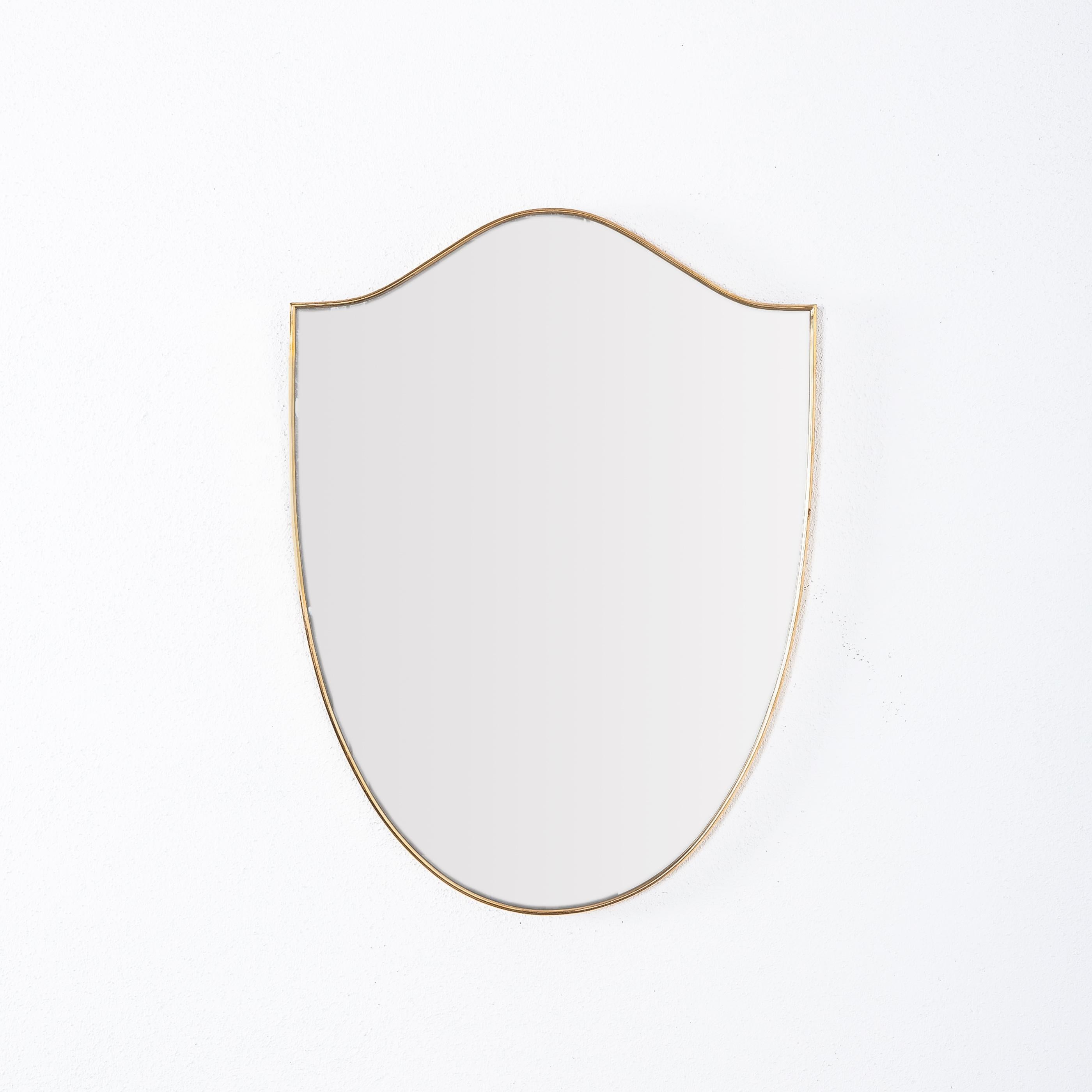 Mid-20th Century Brass Rim Frame Mirrors 'Pair', Mid-Century, Italy