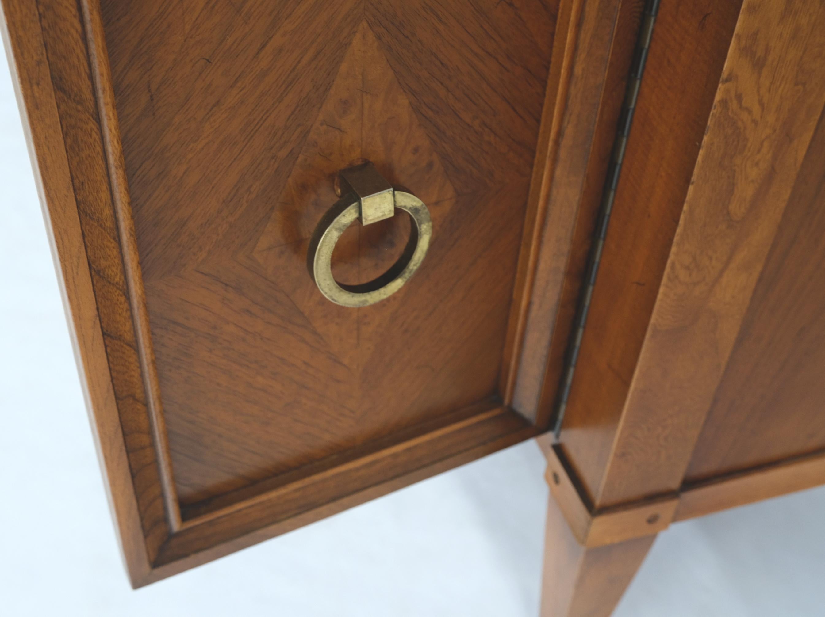 Brass Rings Drop Pulls 6 Doors 3 Compartments Low Entry Credenza Cabinet Console 1