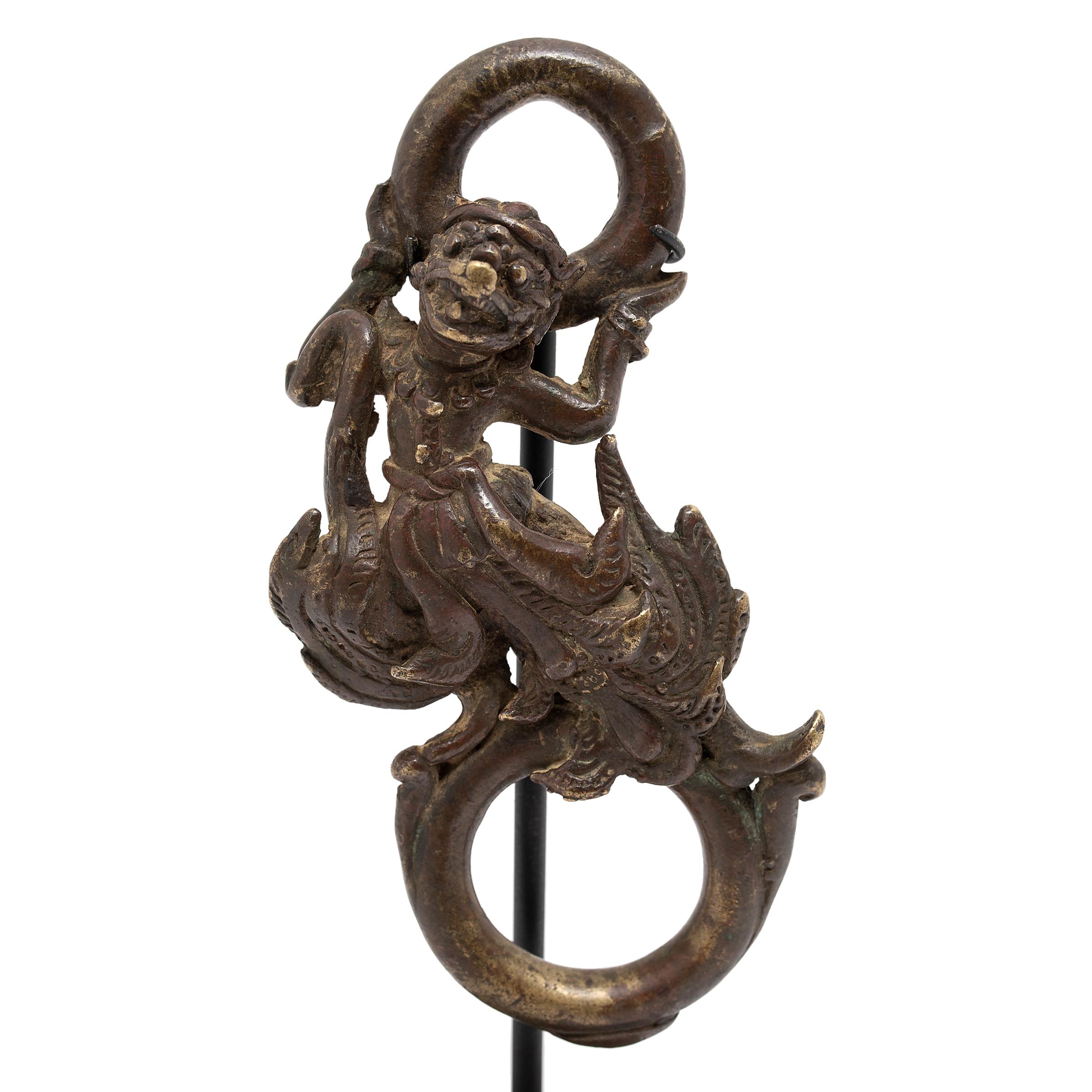 Chinese Bronze Wrathful Deity Ring, c. 1900 For Sale