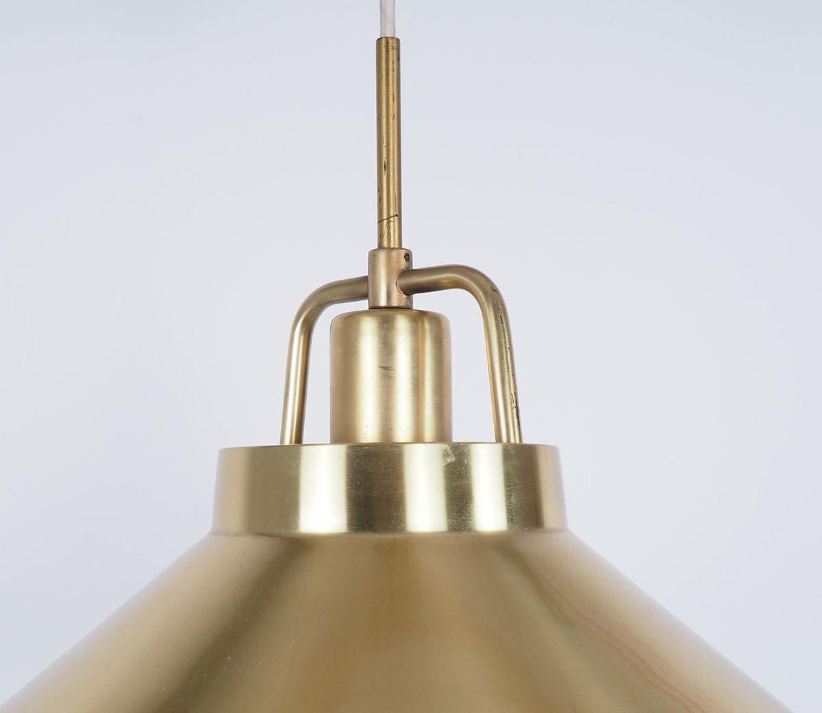Mid-20th Century Brass rise and fall pendant model P295 by Lyfa, 1960s For Sale