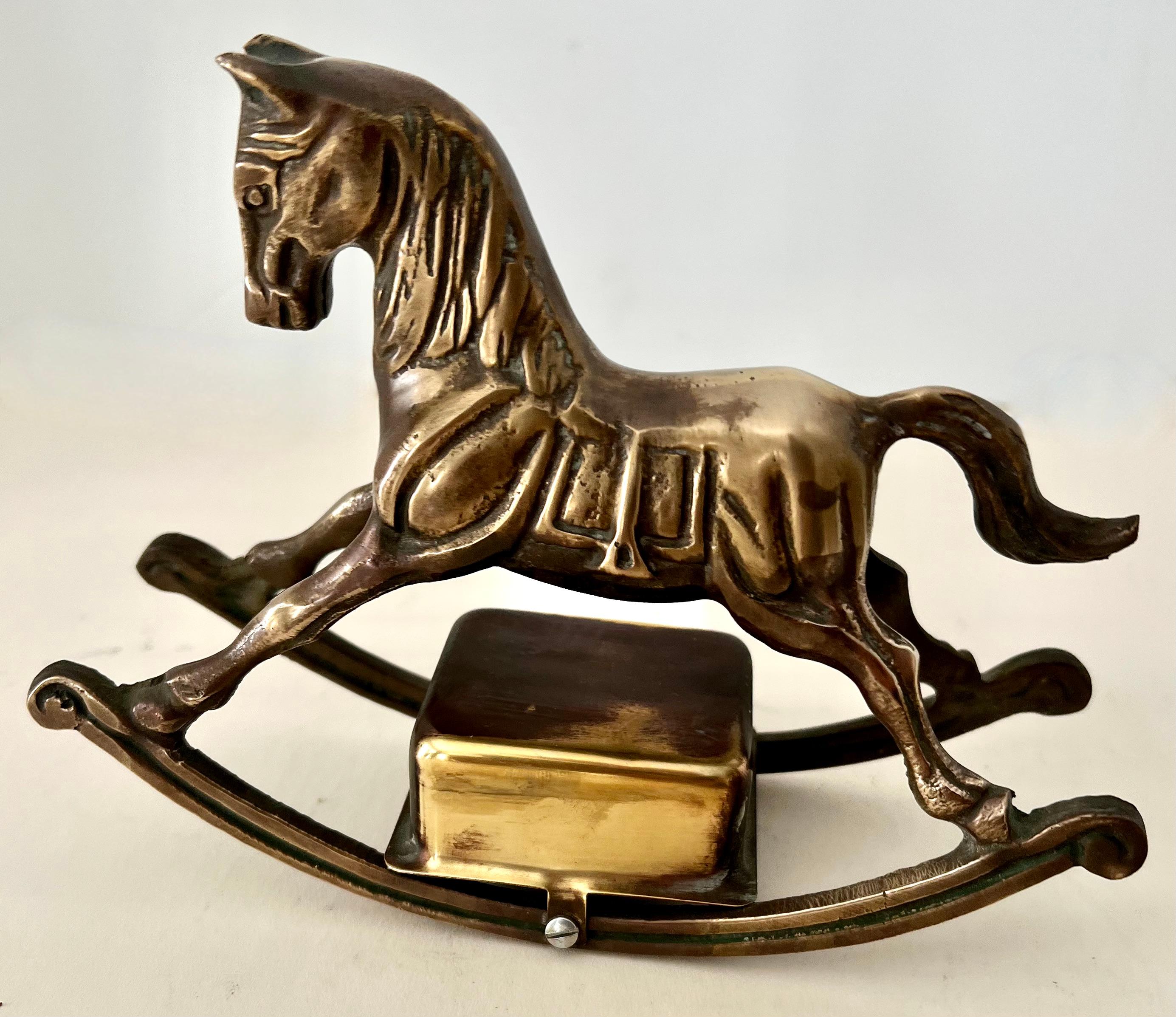 vintage brass rocking horse