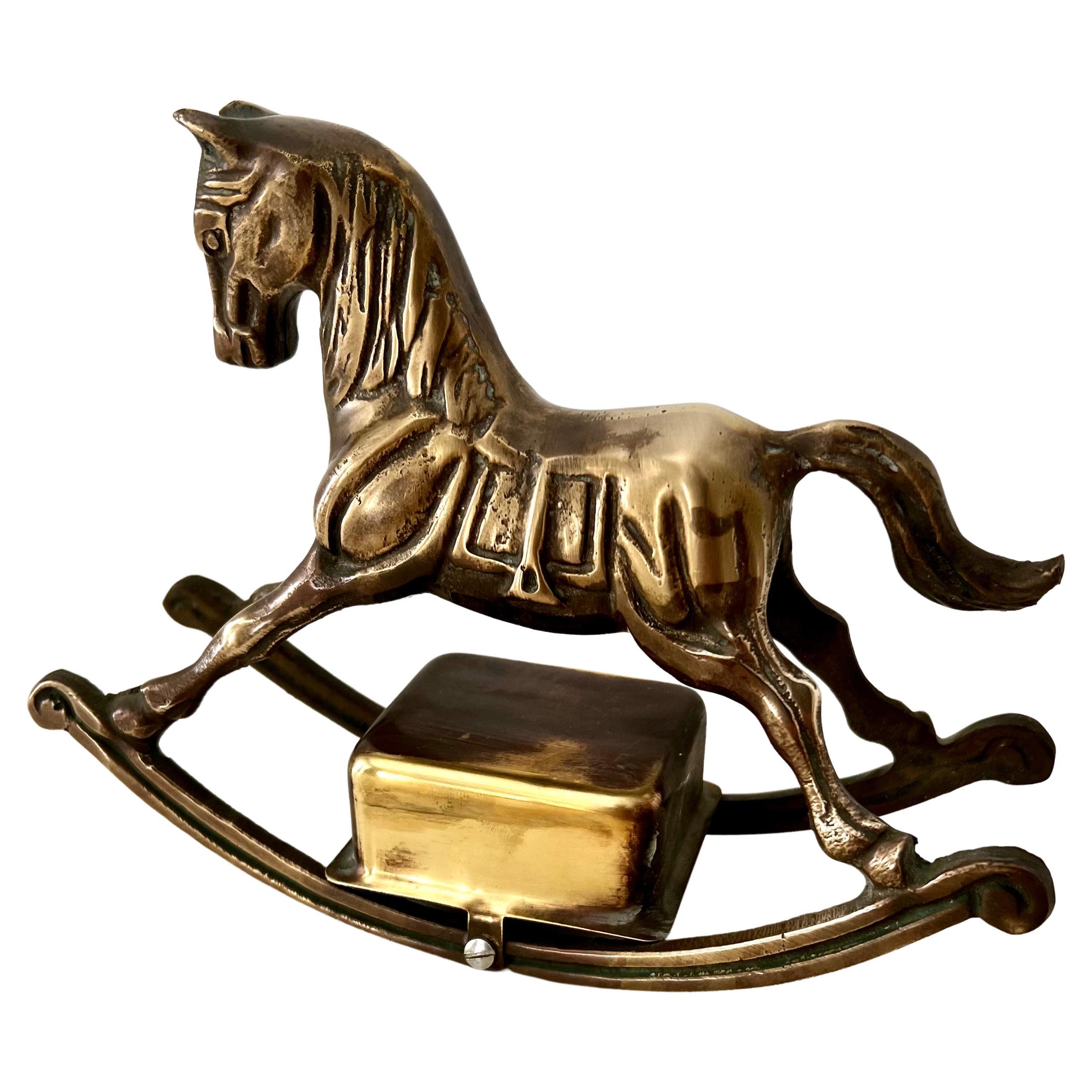 Brass Rocking Horse Music Box