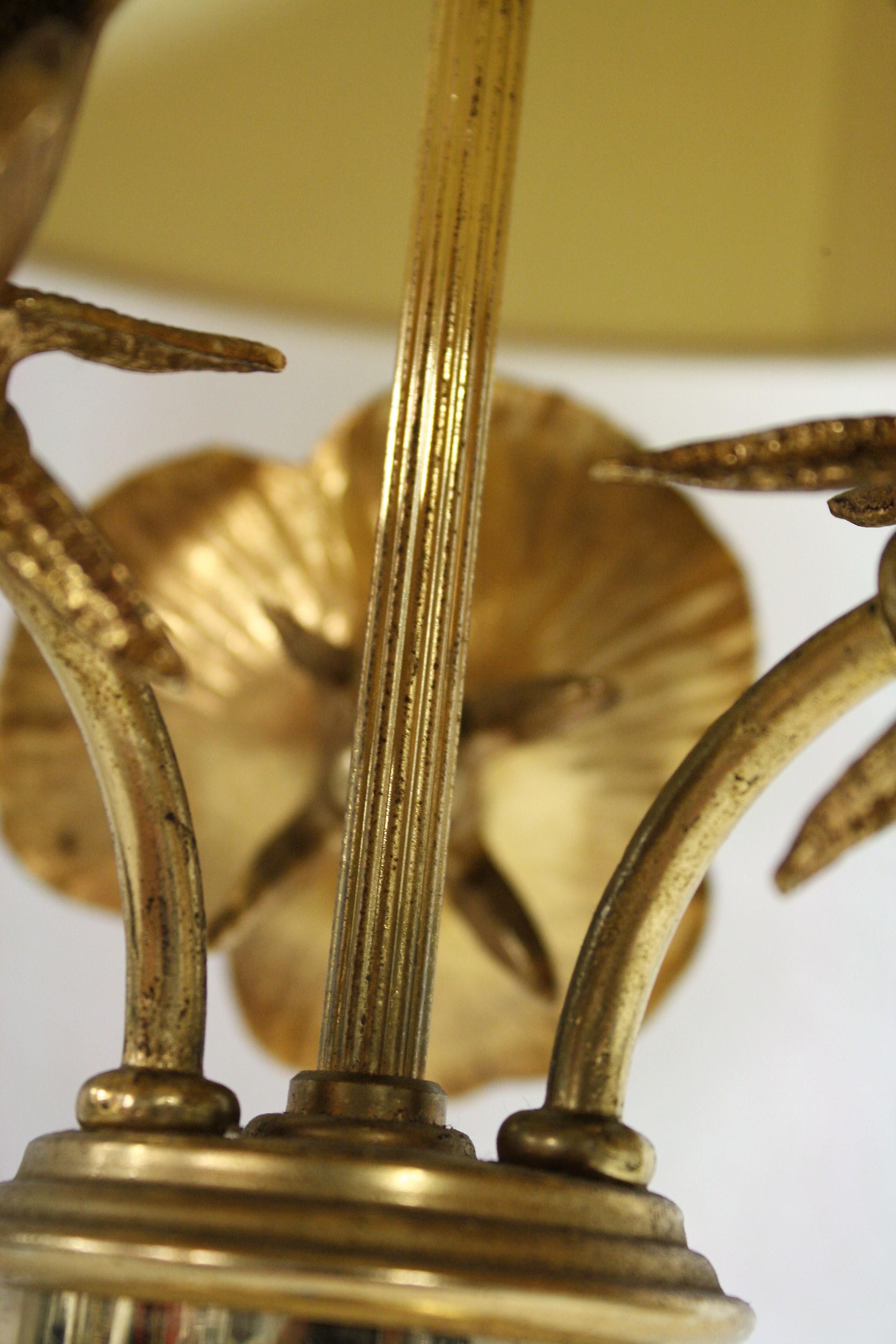 Brass Rose Flower Table Lamp, 1970s 2