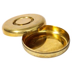 Brass Round Box by Valenti Milano, Italy, c. 1960