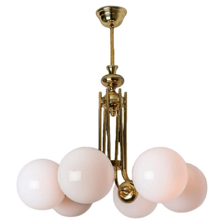 Lustre rond en laiton, Limbourg, 1970