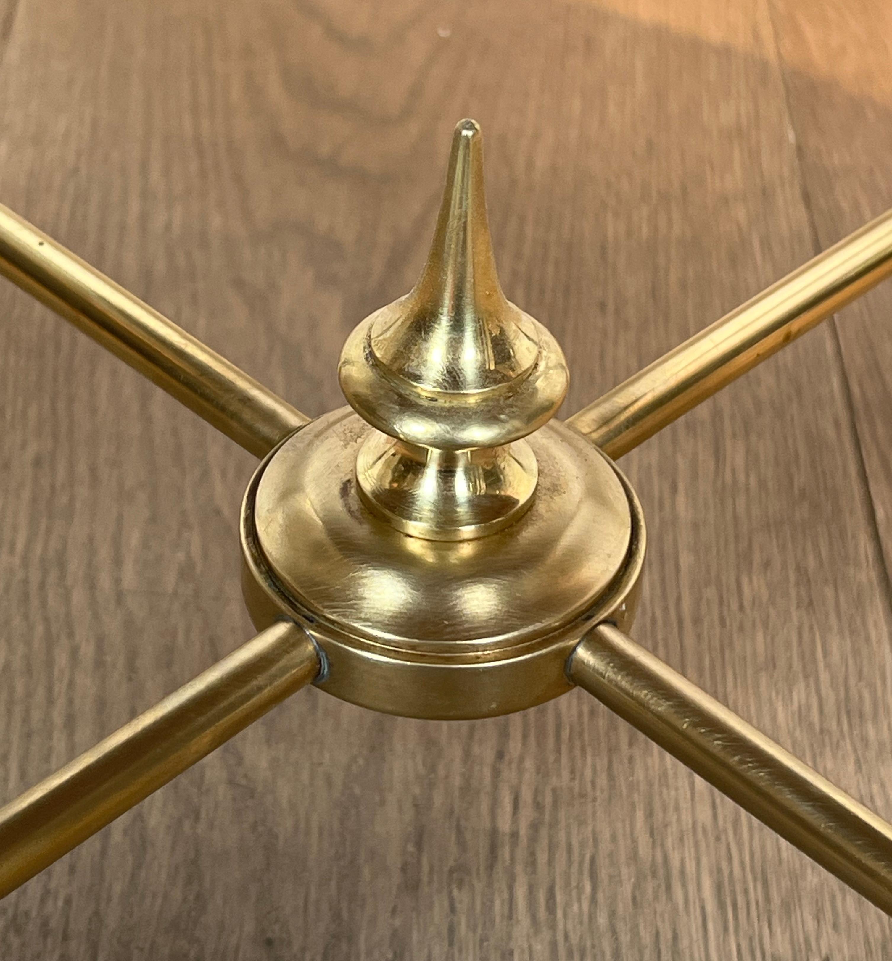 Brass Round Coffee Table with Marble Top by Maison Ramsay For Sale 4