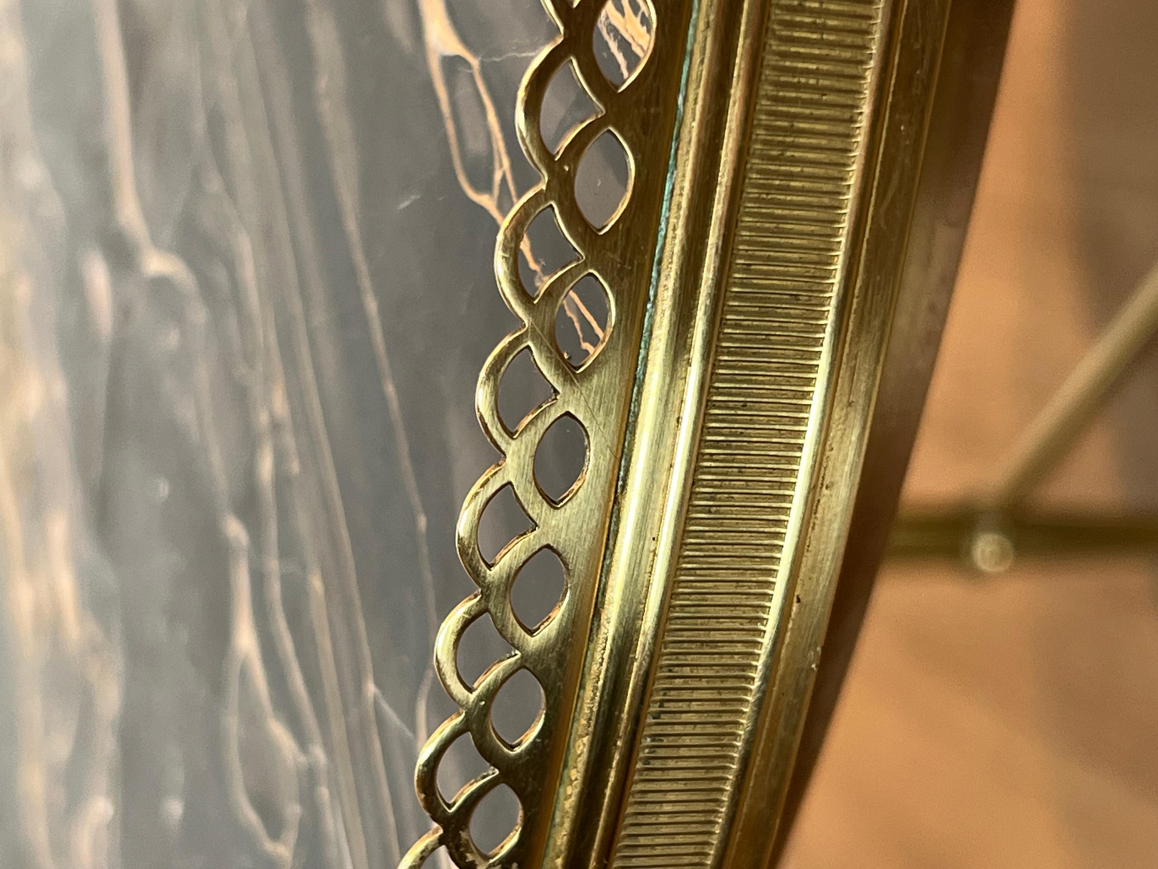 Brass Round Coffee Table with Marble Top by Maison Ramsay For Sale 8