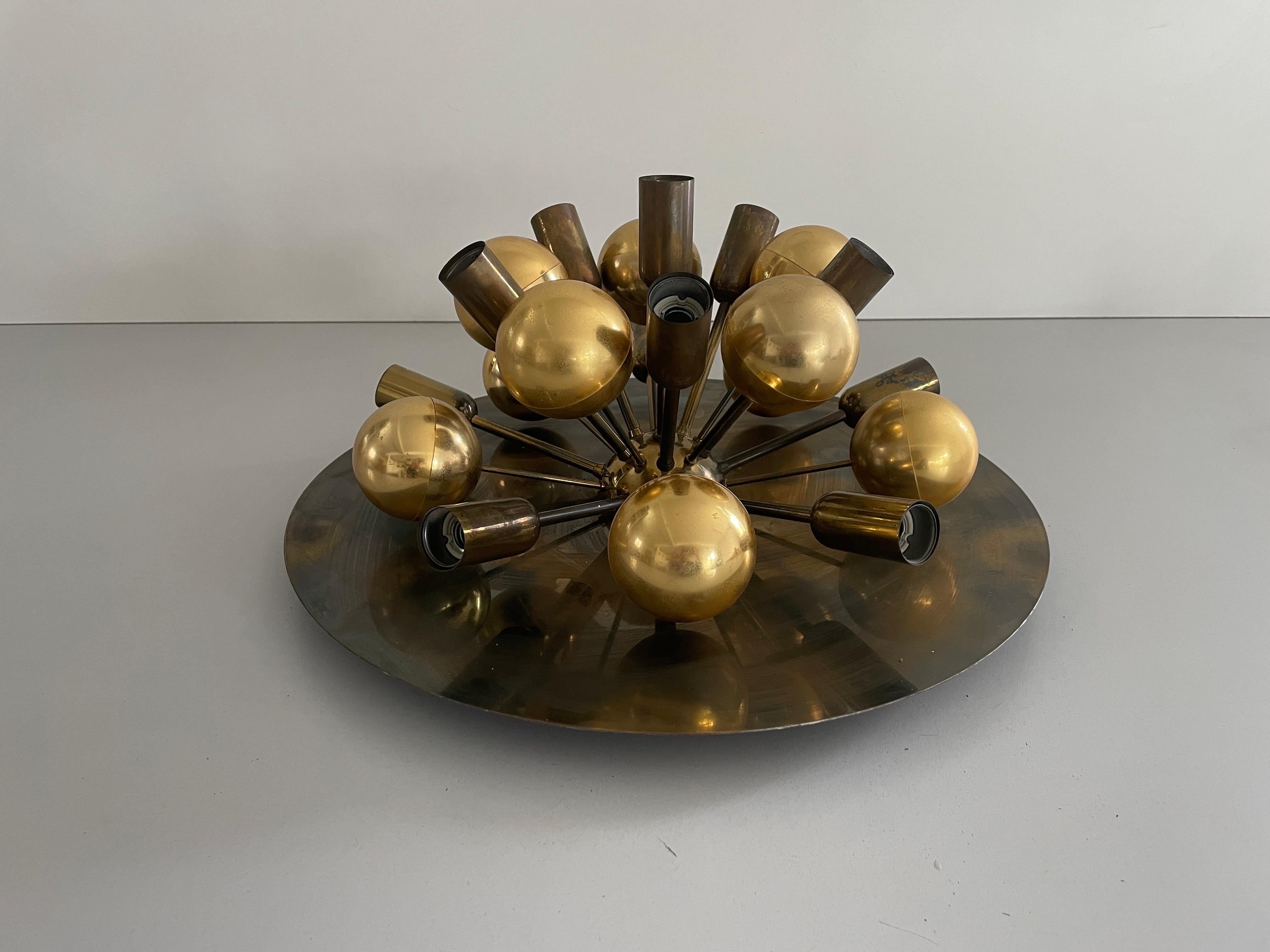 Allemand Plafonnier atomique en laiton de Cosack, 1970, Allemagne en vente