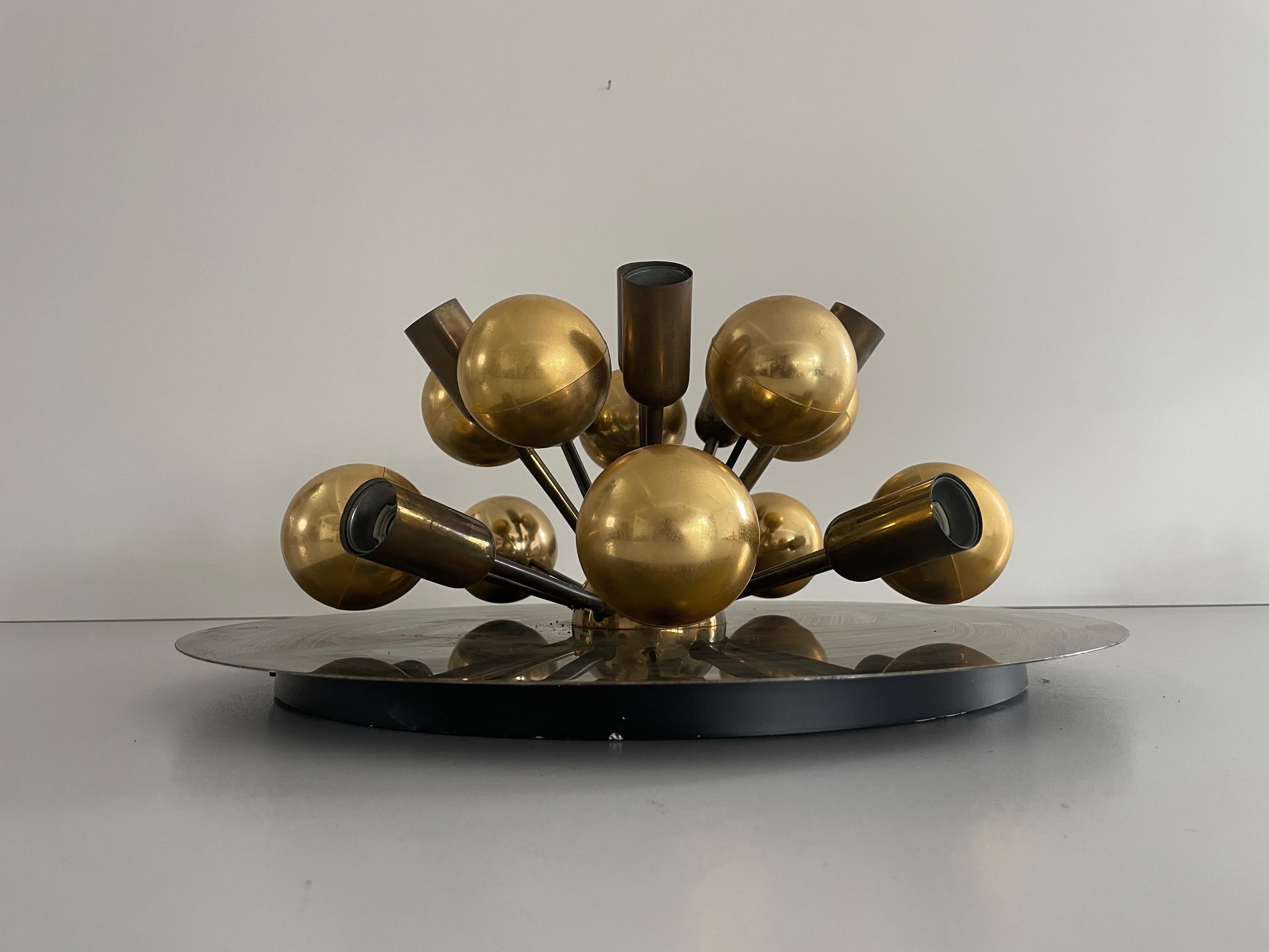 Fin du 20e siècle Plafonnier atomique en laiton de Cosack, 1970, Allemagne en vente