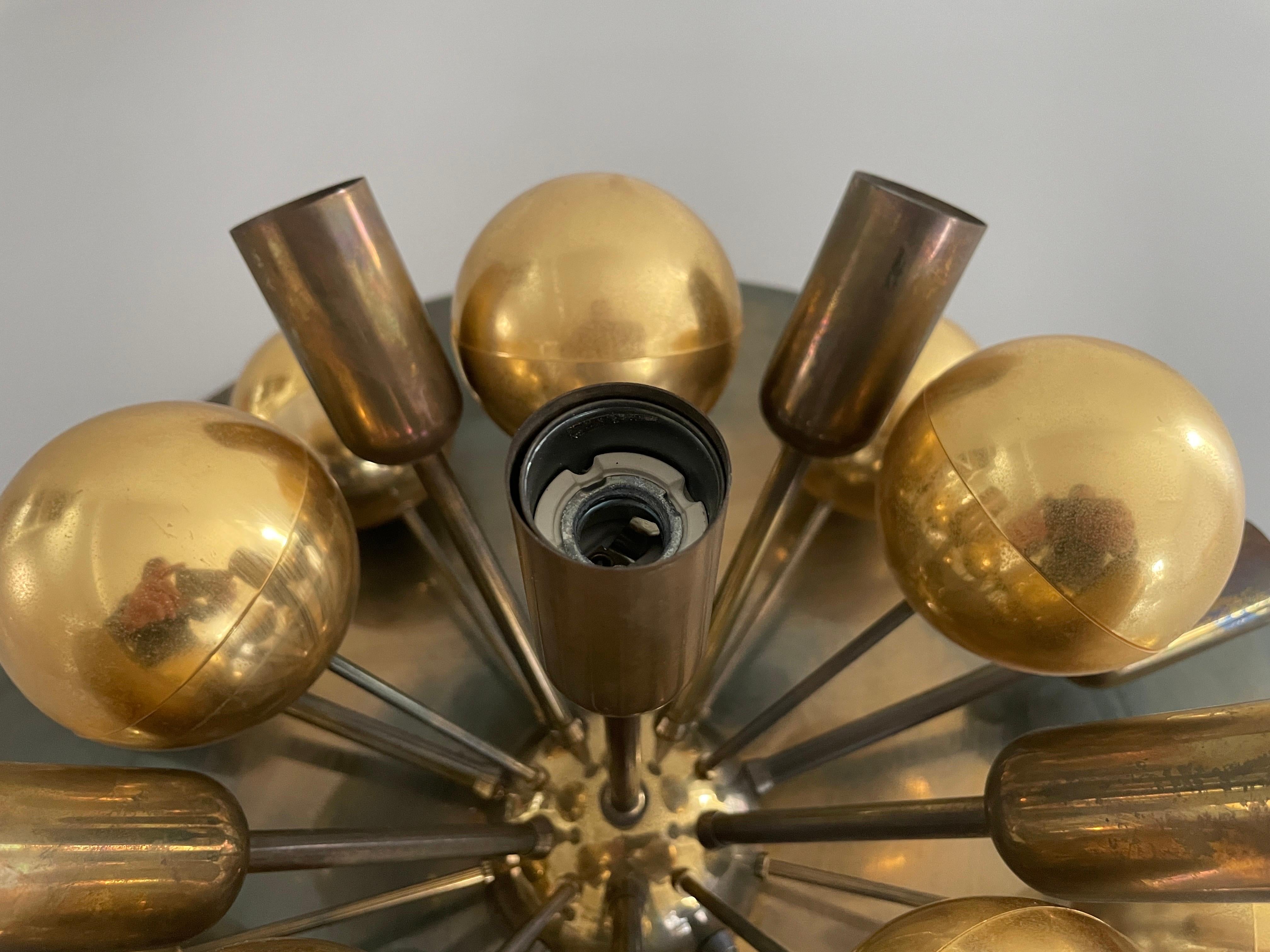 Plafonnier atomique en laiton de Cosack, 1970, Allemagne en vente 2