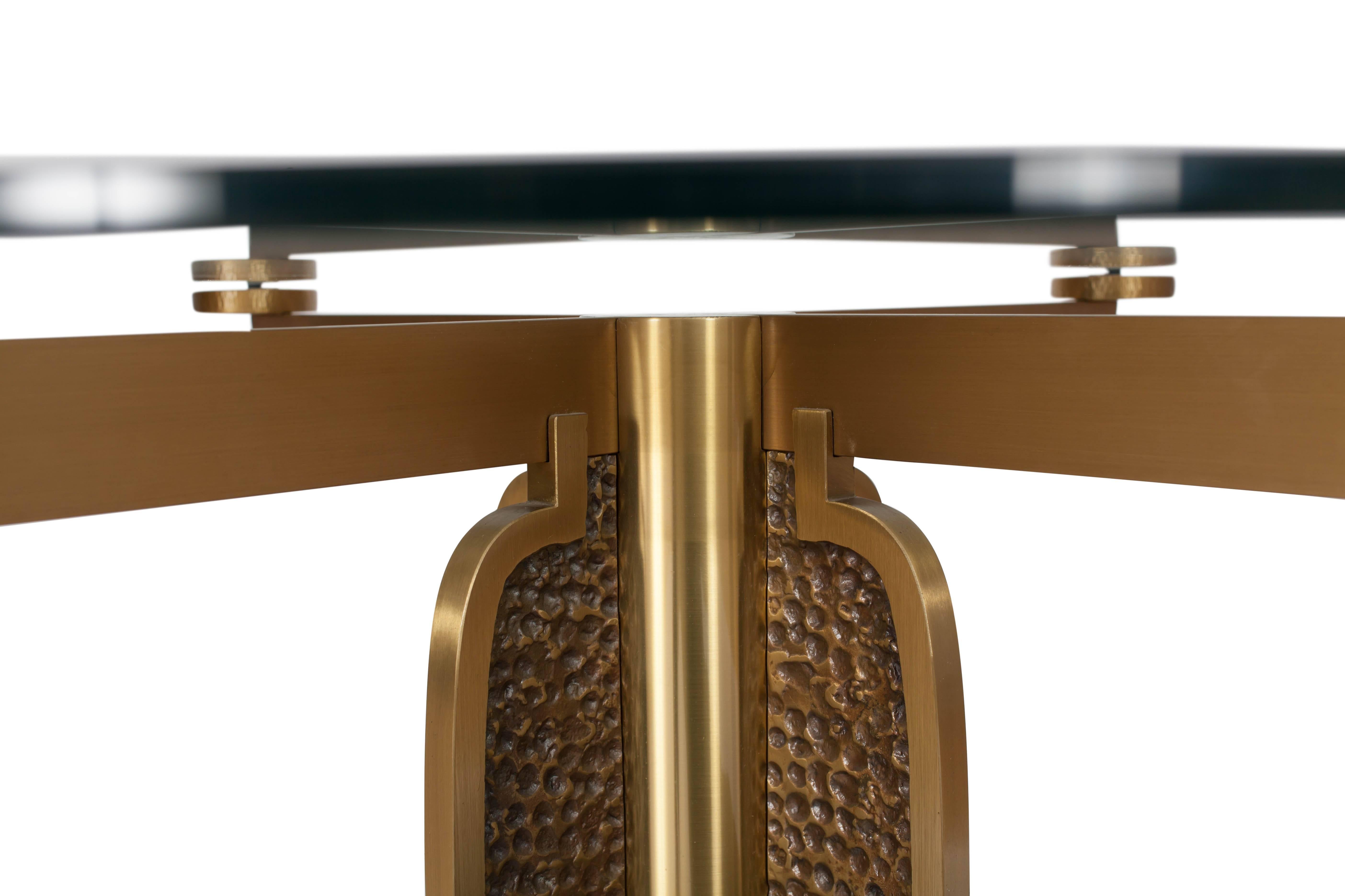 Post-Modern Brass Round Dining Table by Luciano Frigerio, Italy, 1970s