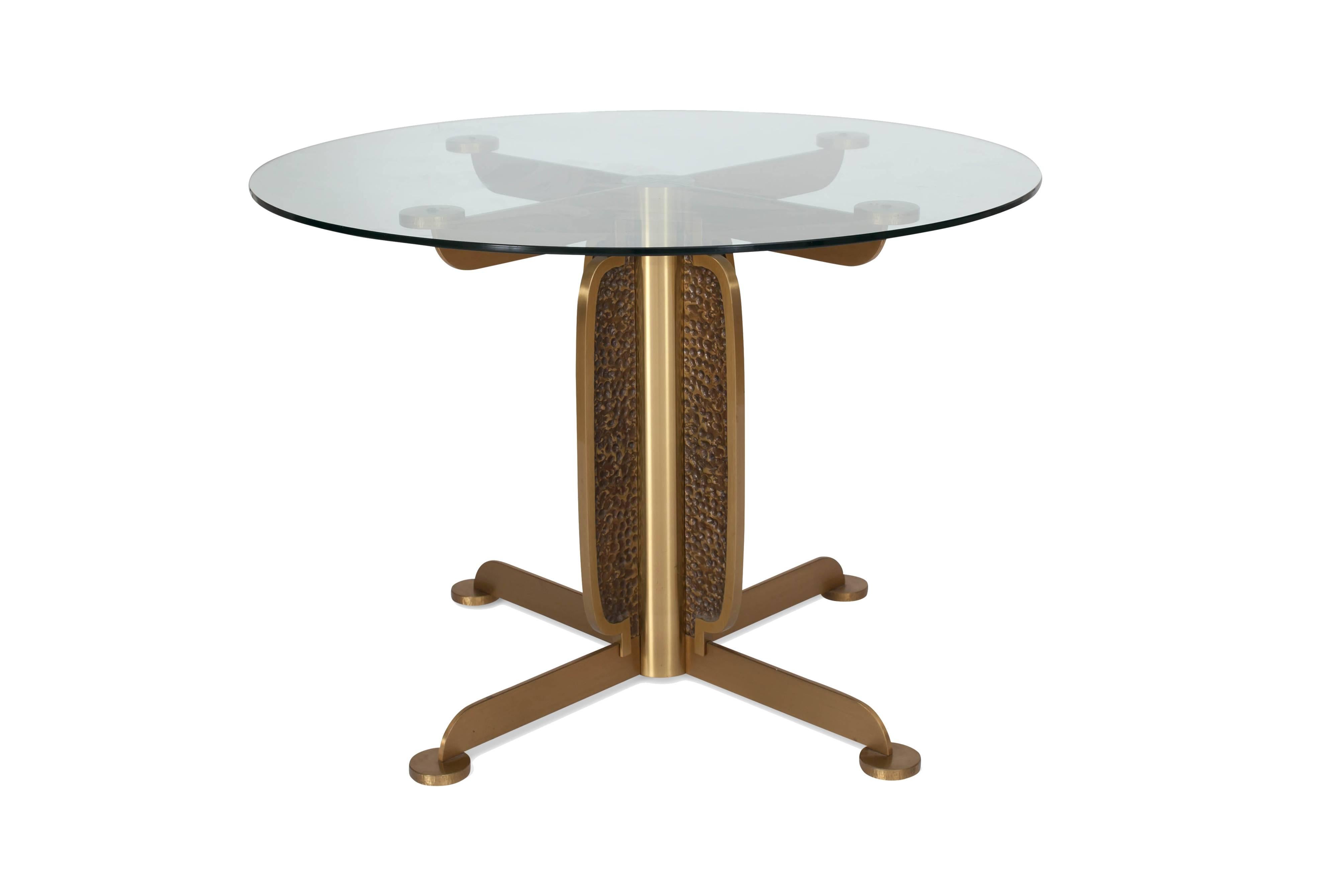 Brass Round Dining Table by Luciano Frigerio, Italy, 1970s 2