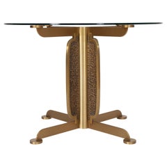 Brass Round Dining Table by Luciano Frigerio, Italy, 1970s