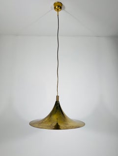 Brass Round Pendant Lamp by Fog & Mørup, 1970s