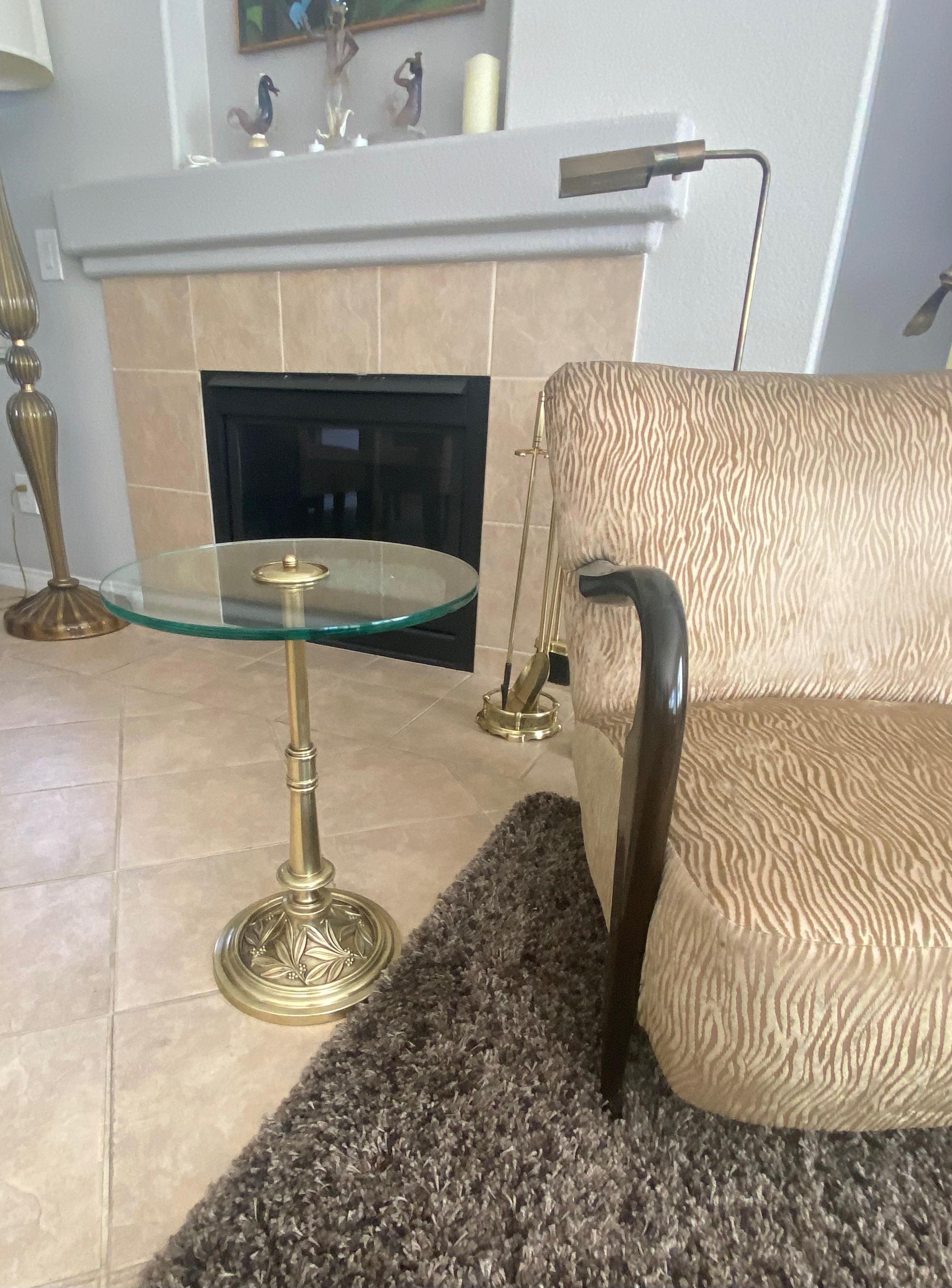 Brass Round Side End Table For Sale 8