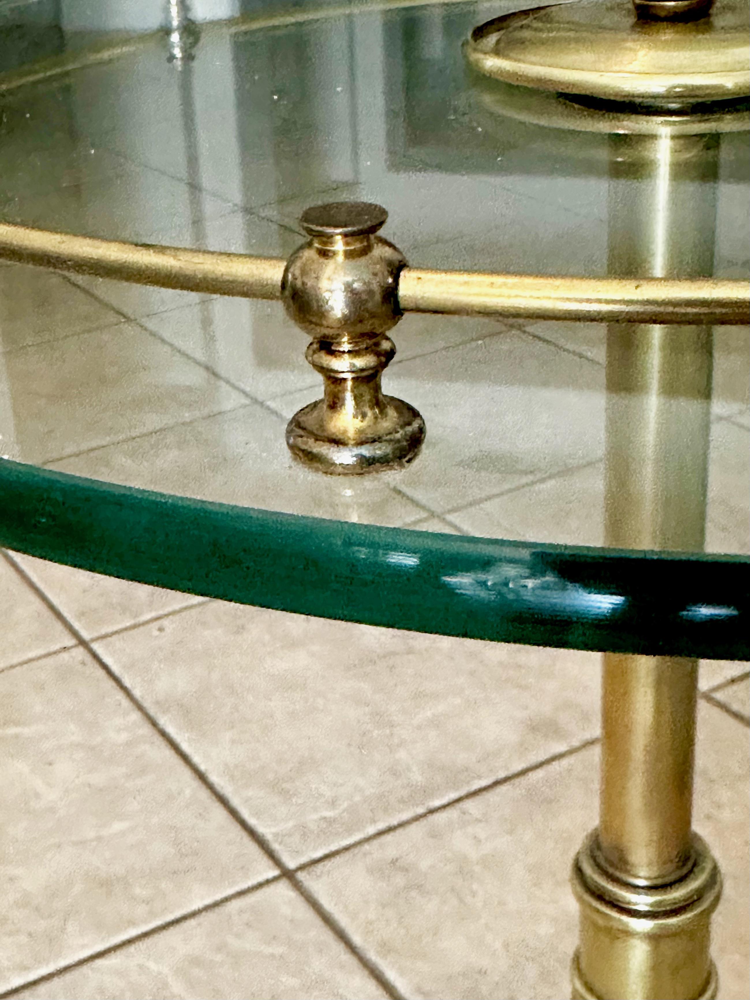 Brass Embossed Leaf Round Side End Table For Sale 9