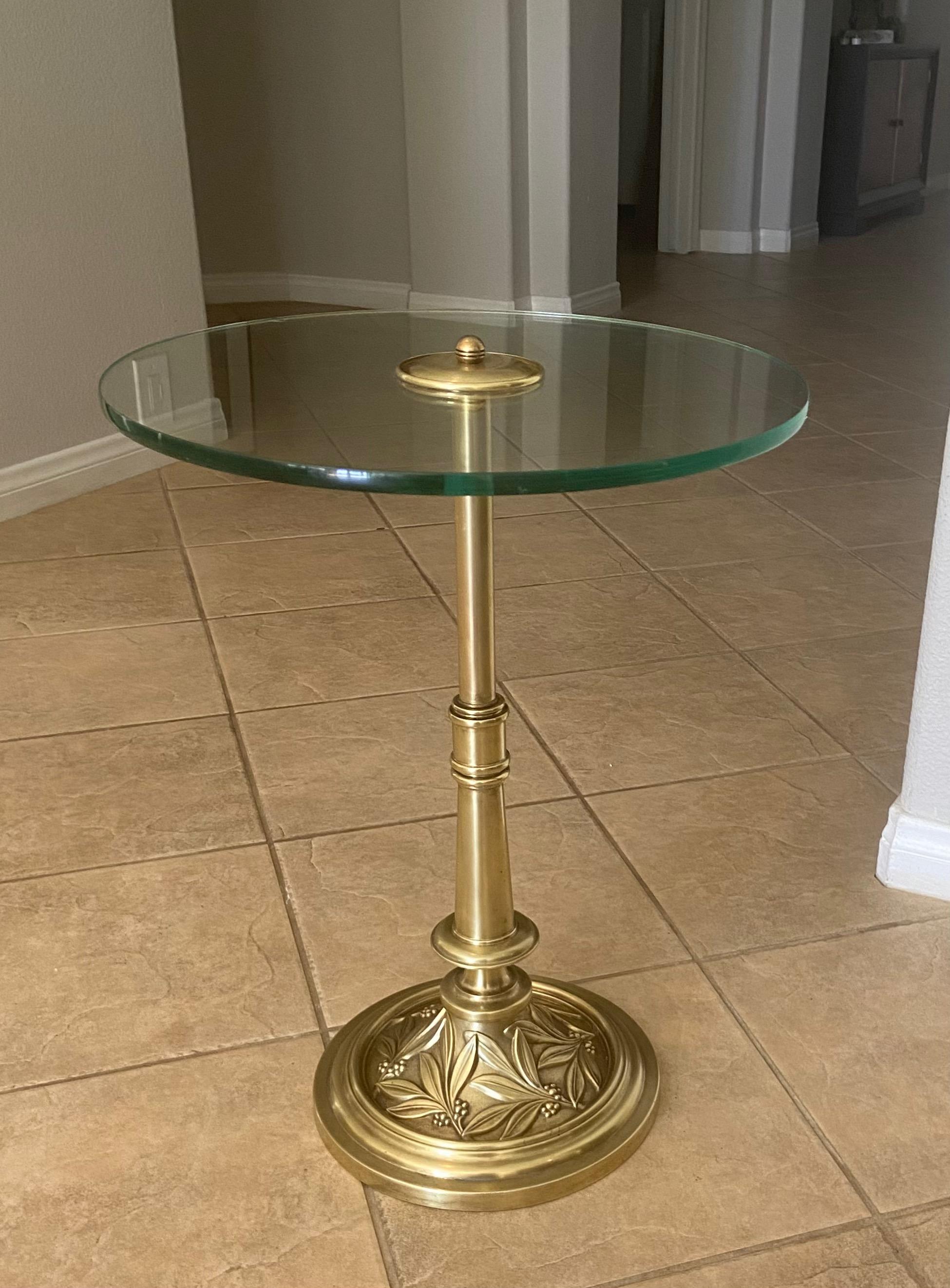 North American Brass Round Side End Table For Sale