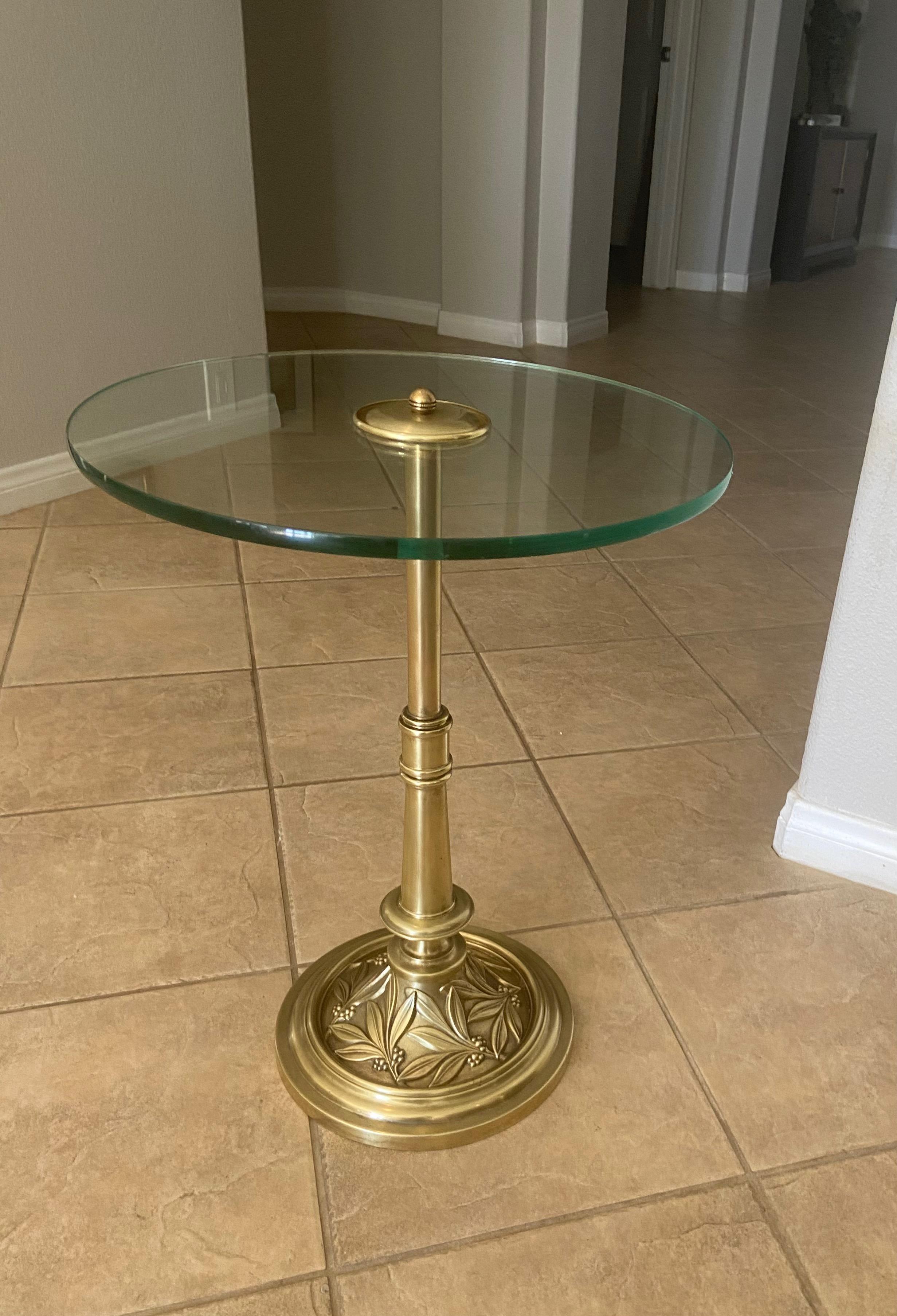 Mid-20th Century Brass Round Side End Table For Sale