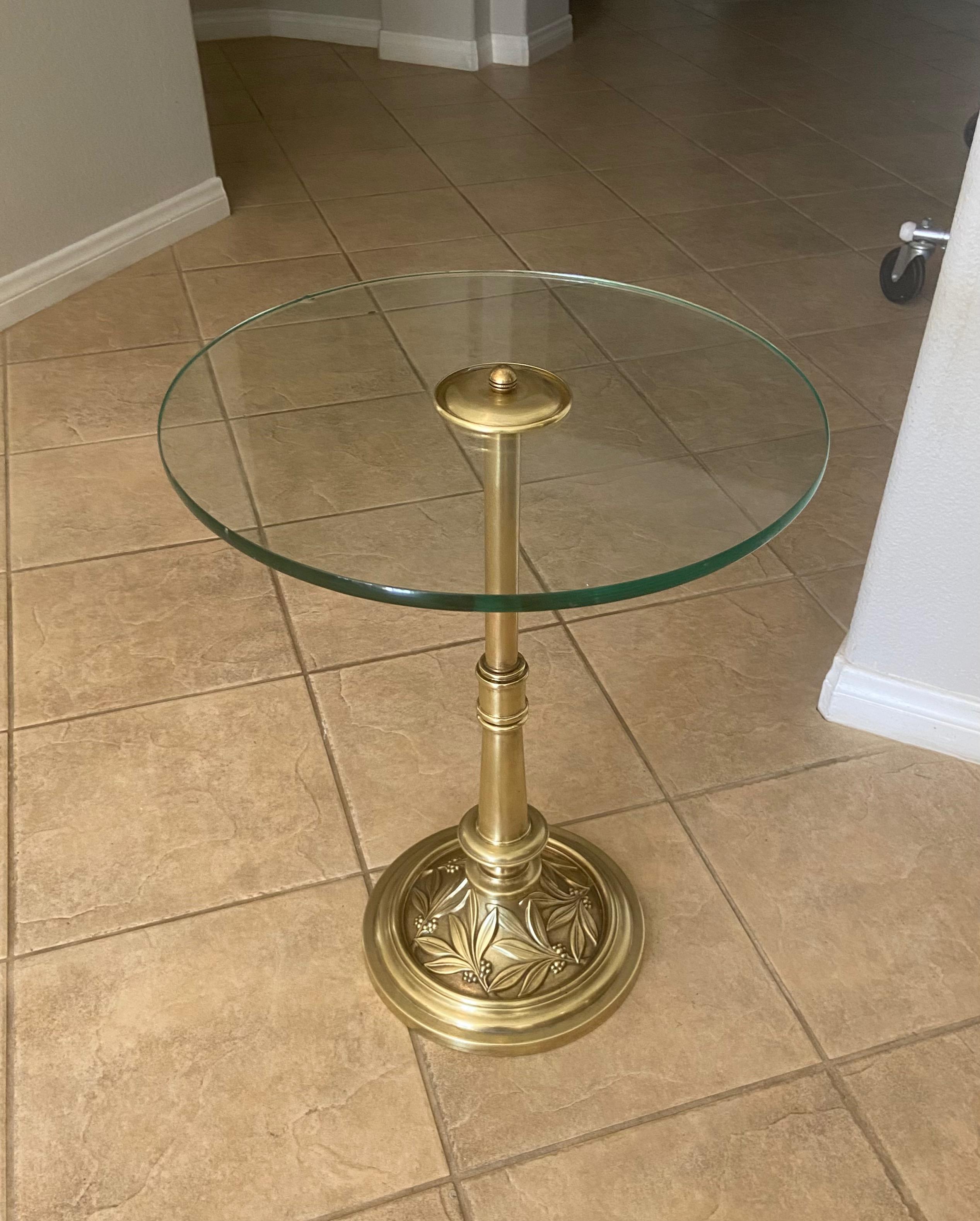Bronze Brass Round Side End Table For Sale