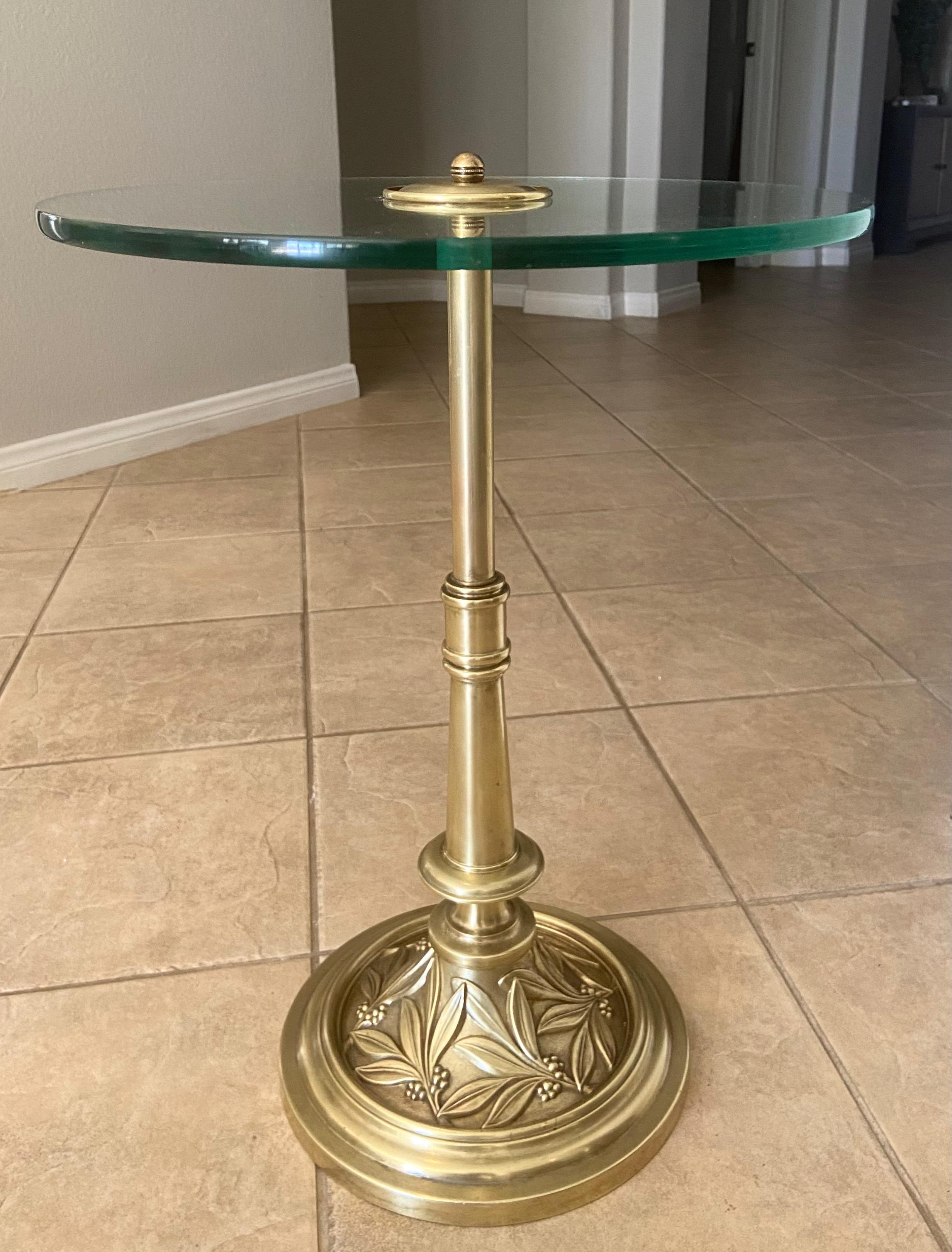 Brass Round Side End Table For Sale 1