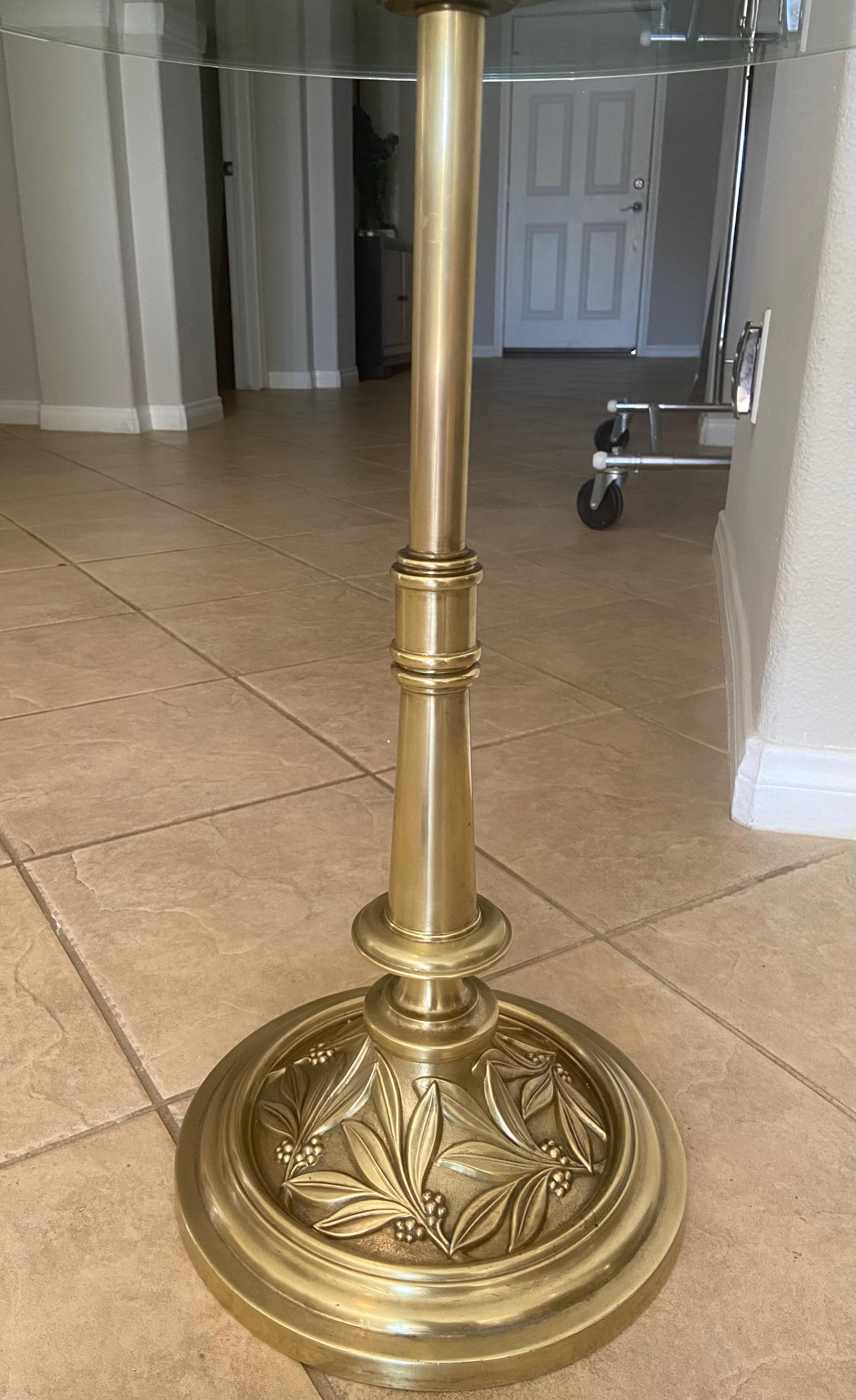 Brass Round Side End Table For Sale 2