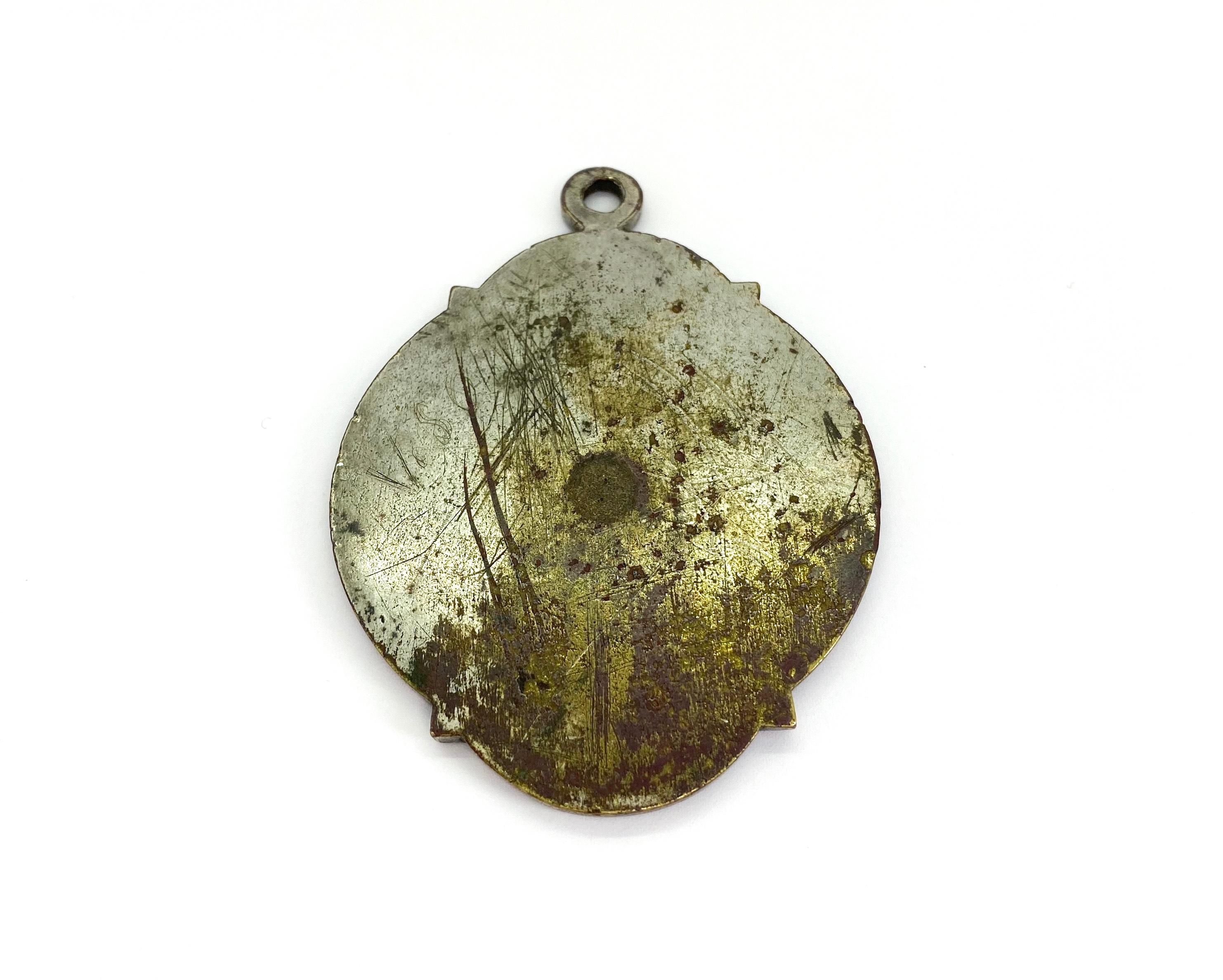 Women's or Men's Brass Russia 1864 Big Heavy Necklace Pendant For Sale