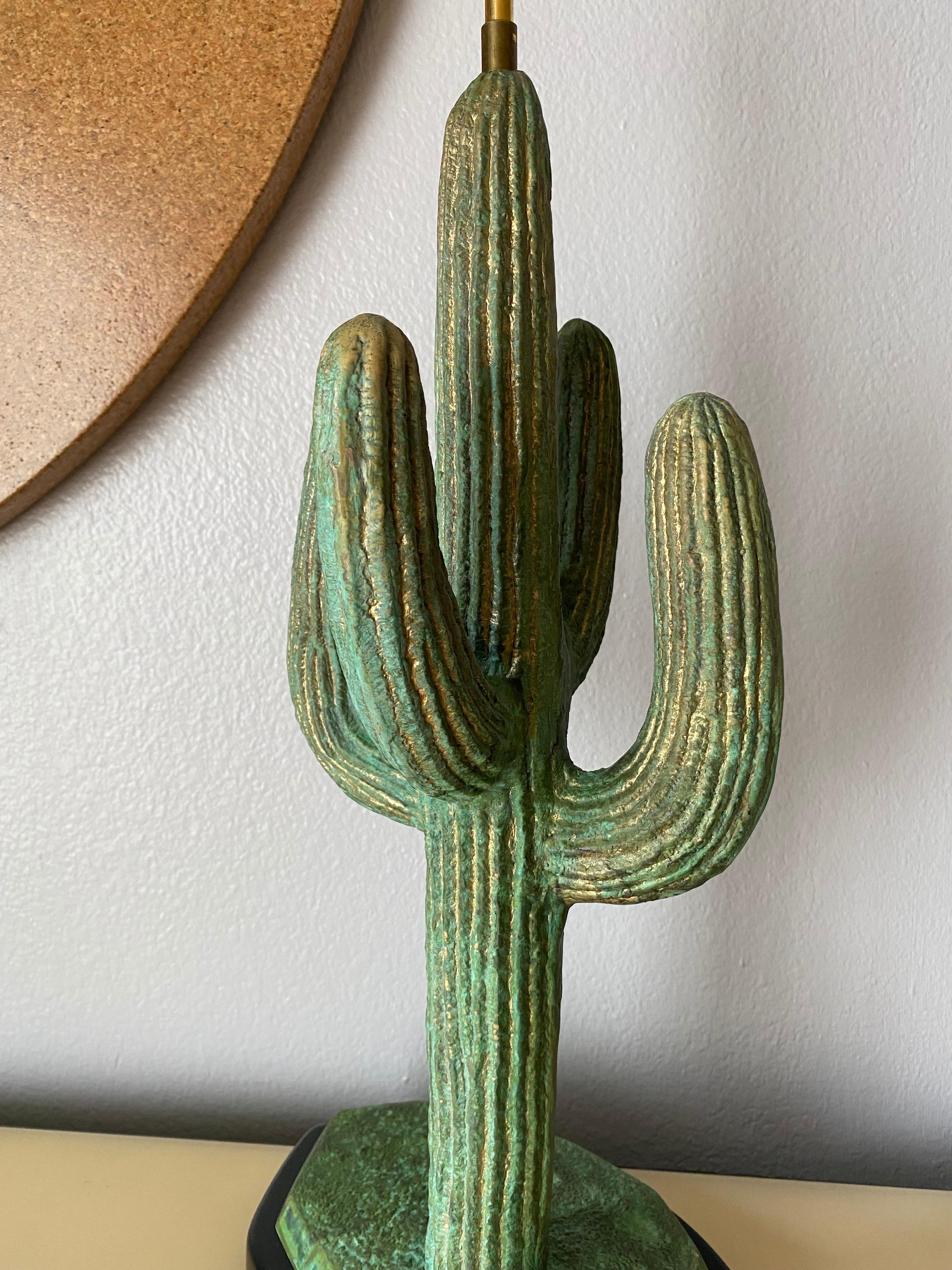Brass Saguaro Cactus Lamp For Sale 1