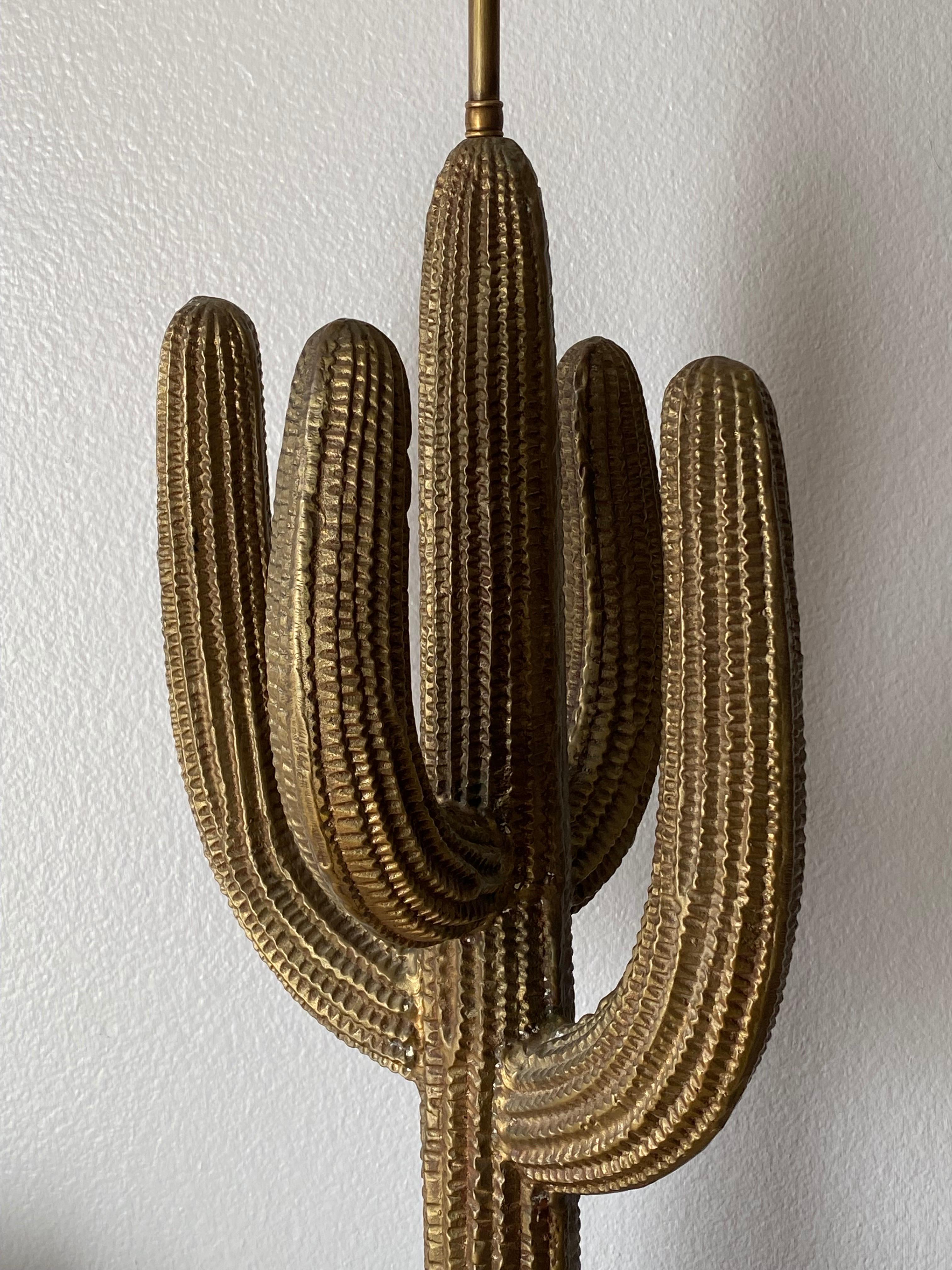 Brass Saguaro Cactus Lamp For Sale 4
