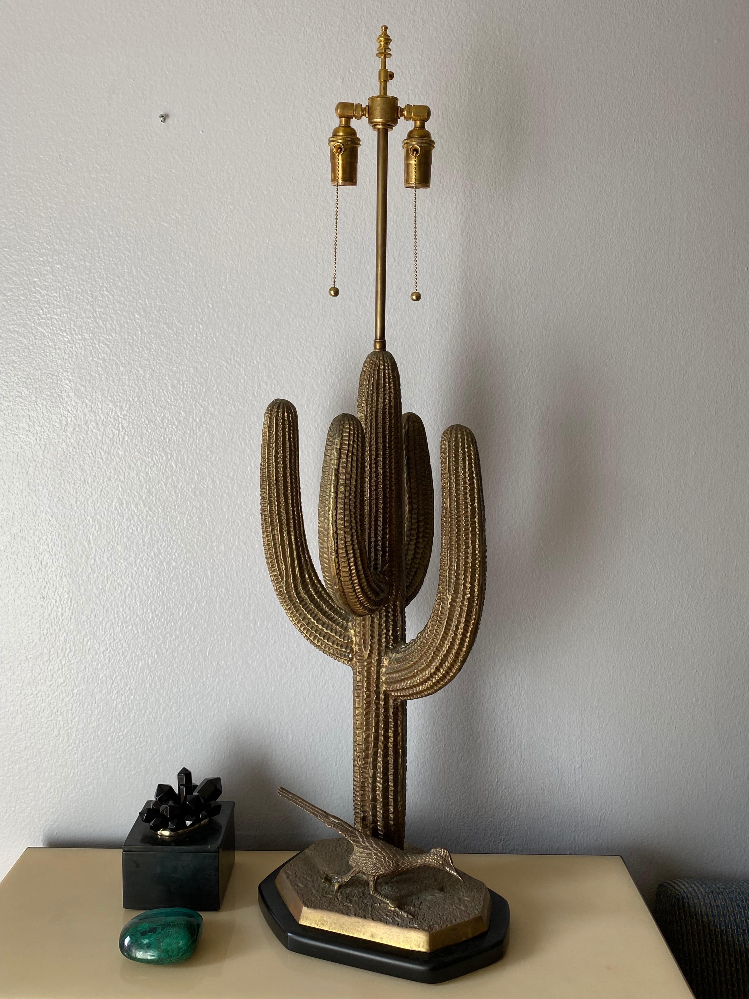 Brass Saguaro Cactus Lamp For Sale 1