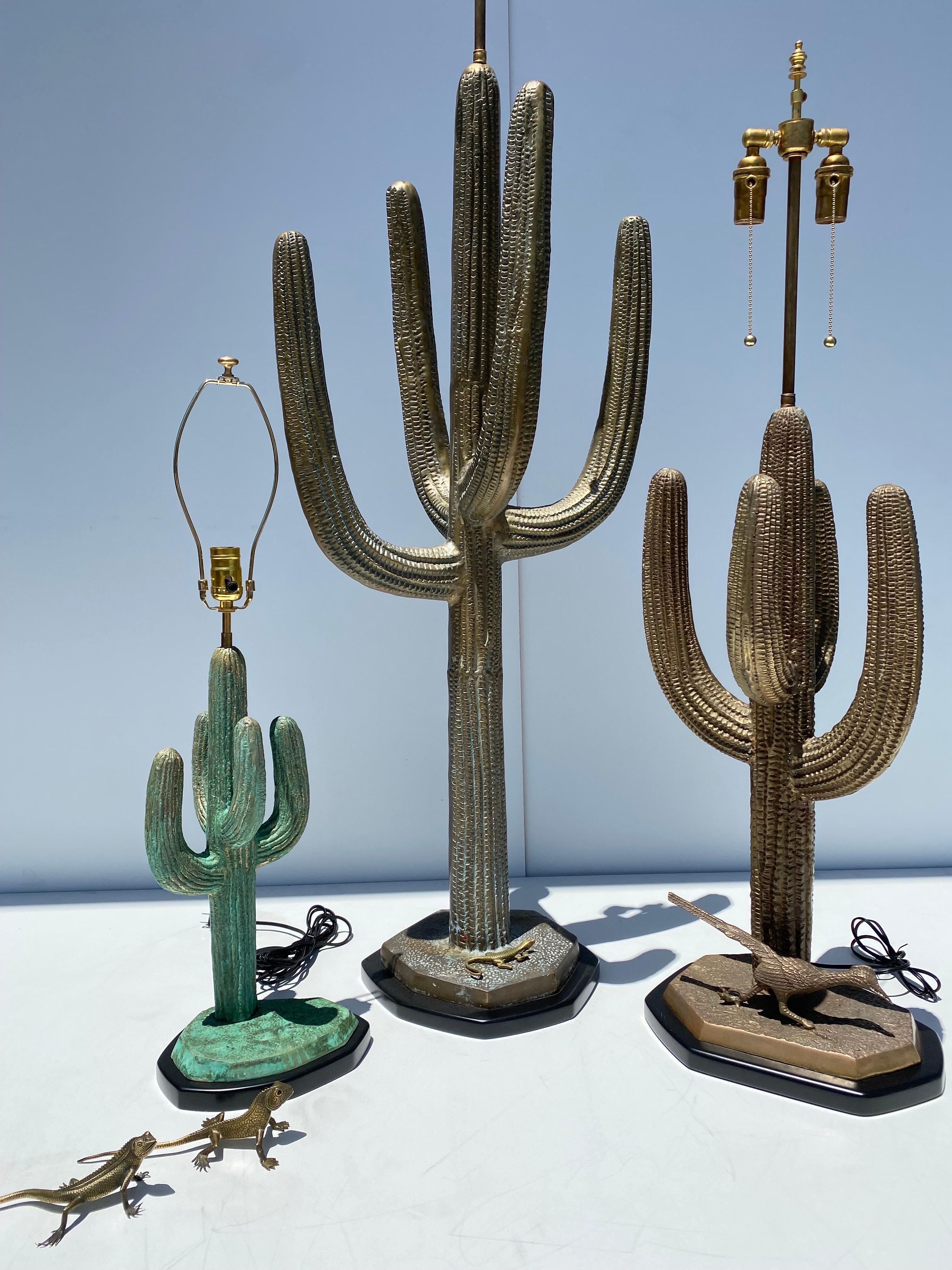 Brass Saguaro Cactus Sculpture / Floor Lamp For Sale 5