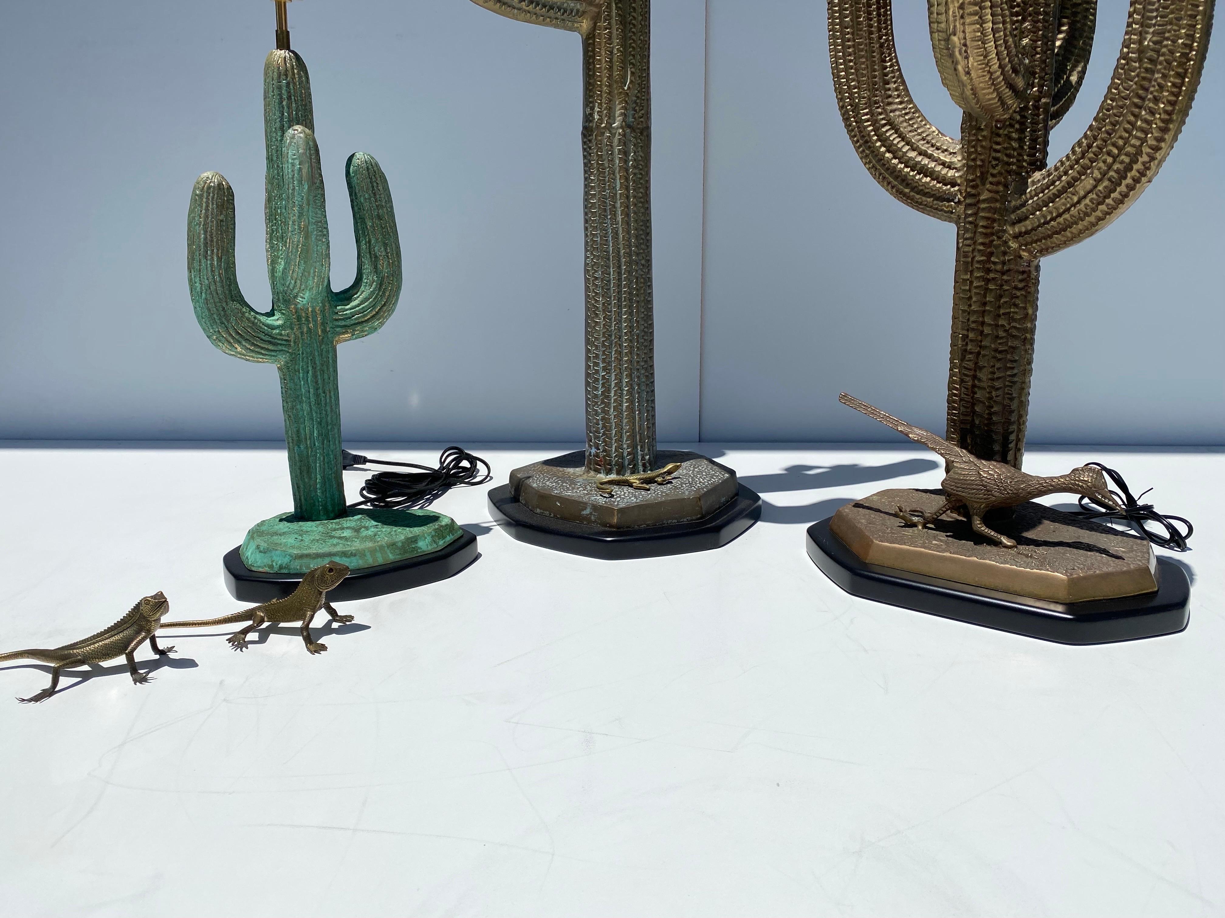 Brass Saguaro Cactus Sculpture / Floor Lamp For Sale 6