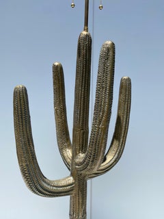 Brass Saguaro Cactus Sculpture / Floor Lamp
