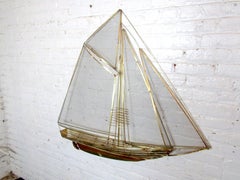 Brass Sailboat Wall Art in the Style of C. Jere