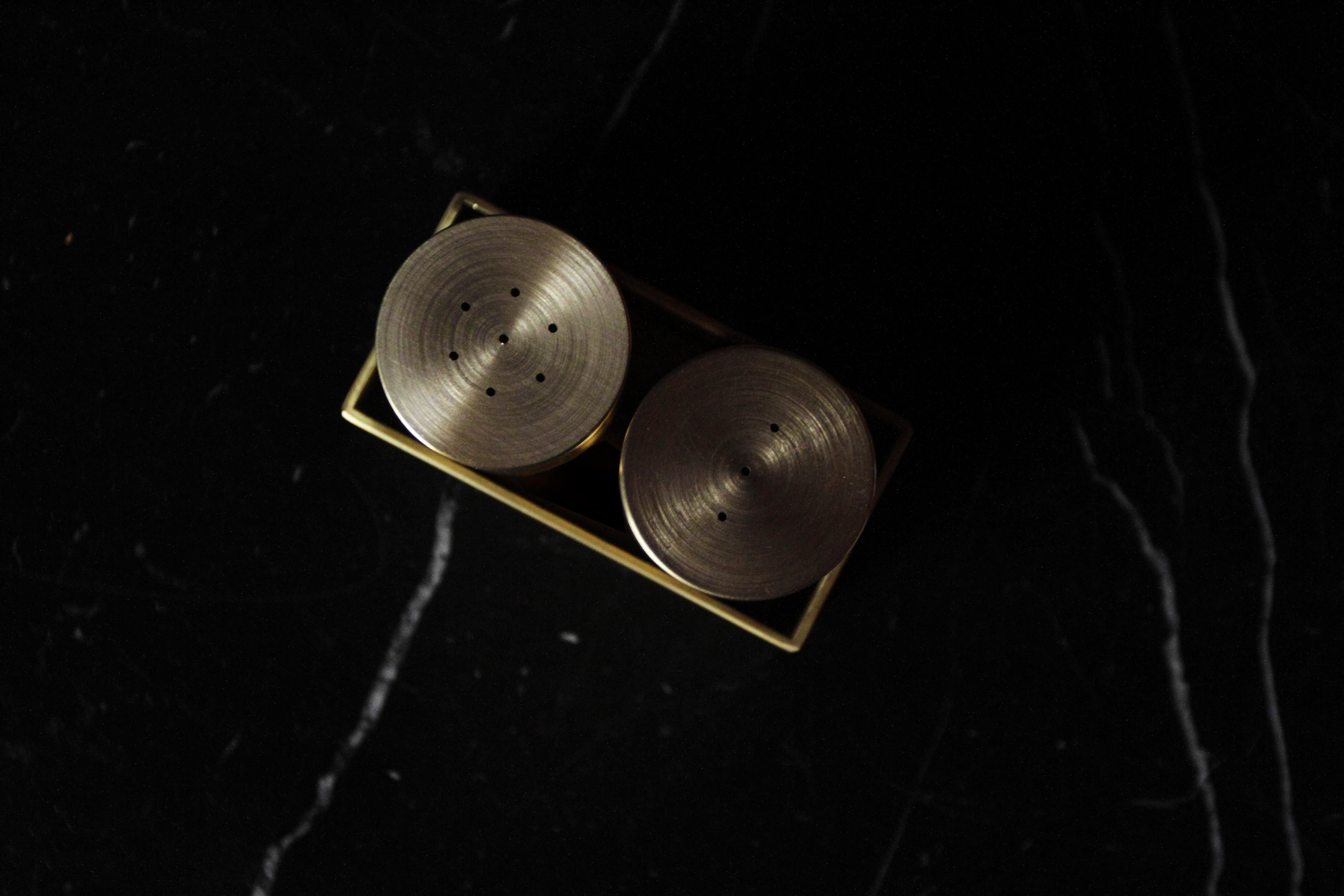 The (wh)ORE HAüS STUDIOS small goods collection was made for those that wanted to experience the (wh)ORE HAüS brand without committing to our larger pieces. Our Brass Salt and Pepper Shaker is made of solid brass and is a statement piece on any