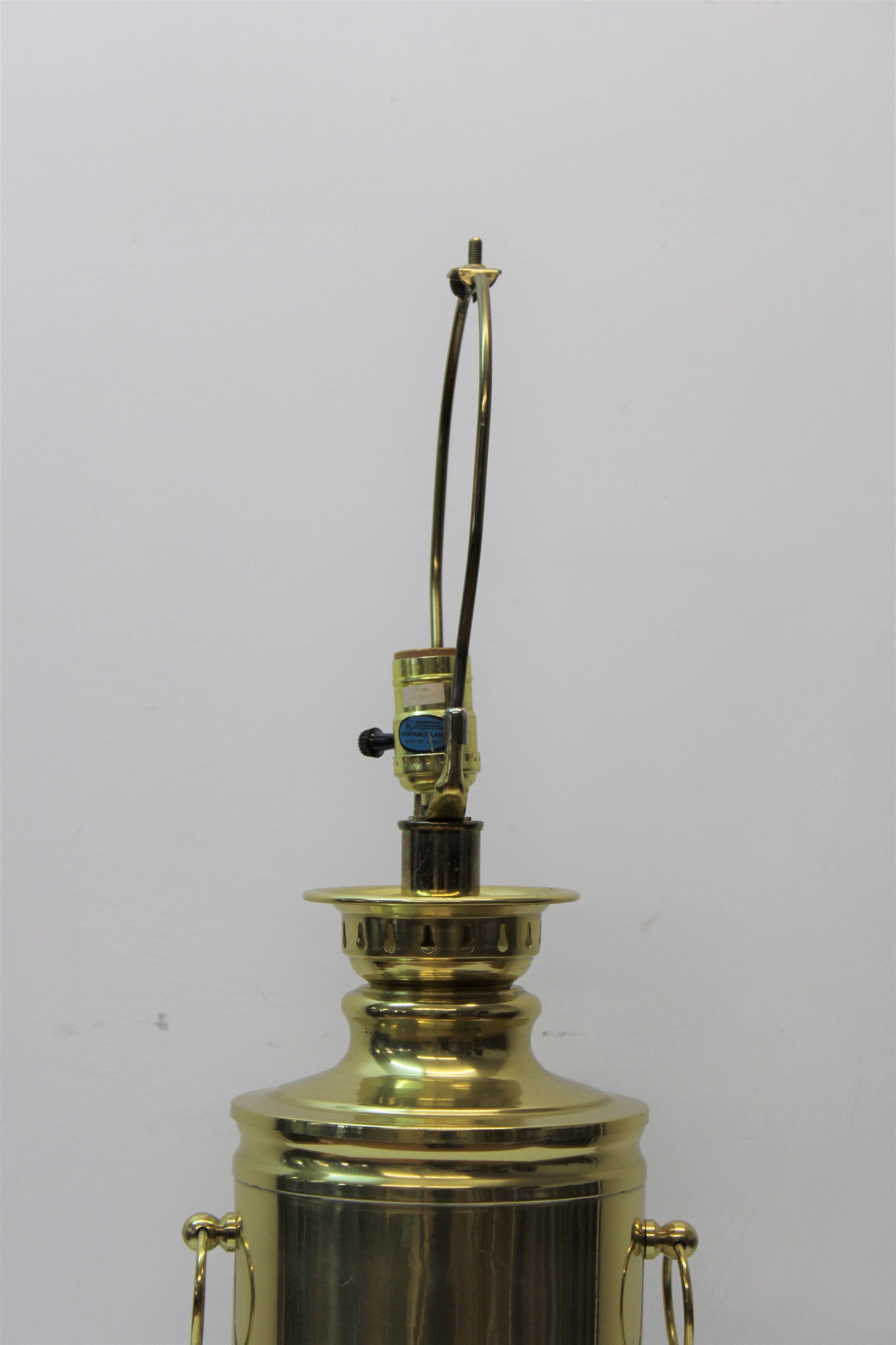 Brass Samnovar Converted Table Lamp In Good Condition For Sale In San Francisco, CA