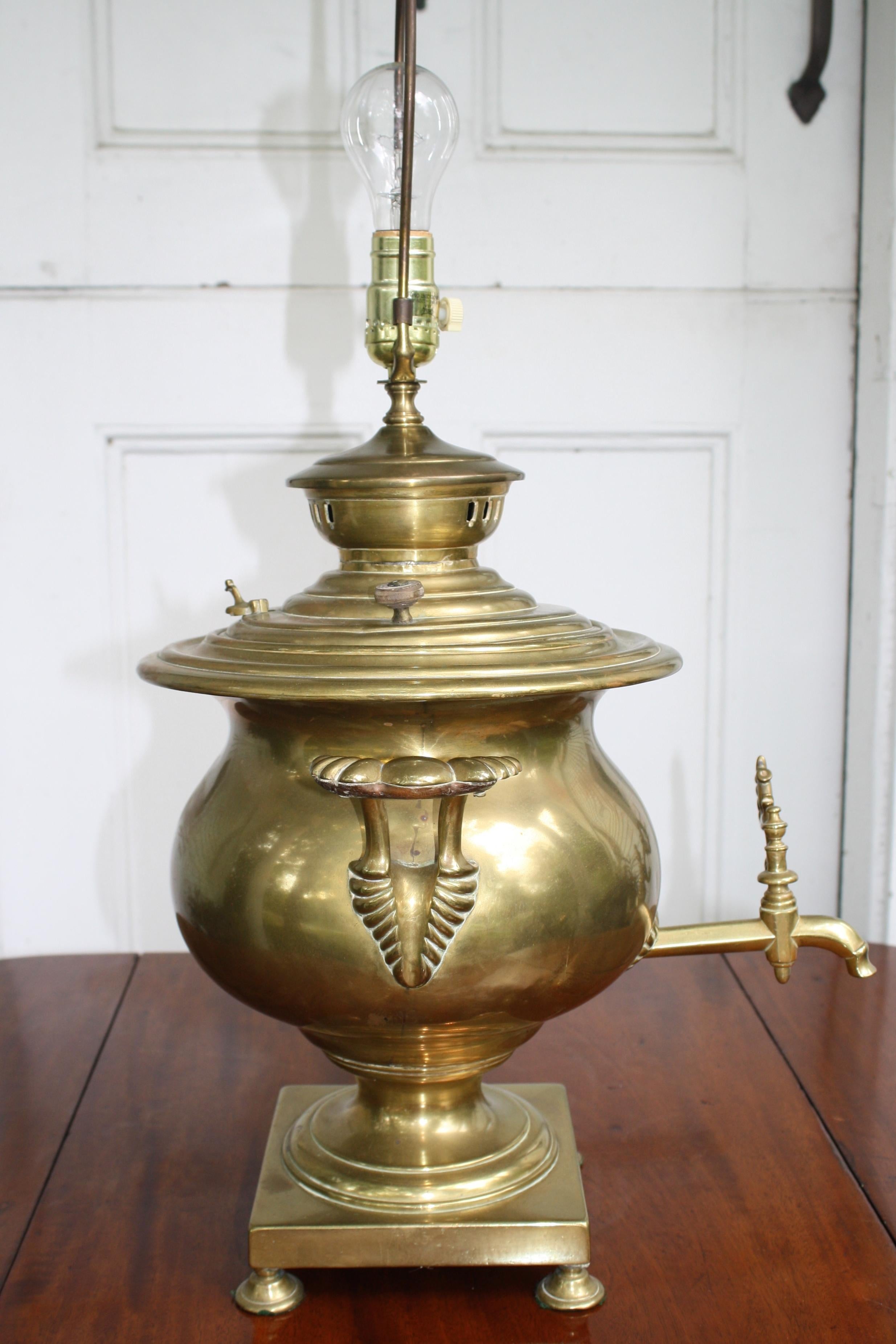Forged Brass Samovar Lamp For Sale