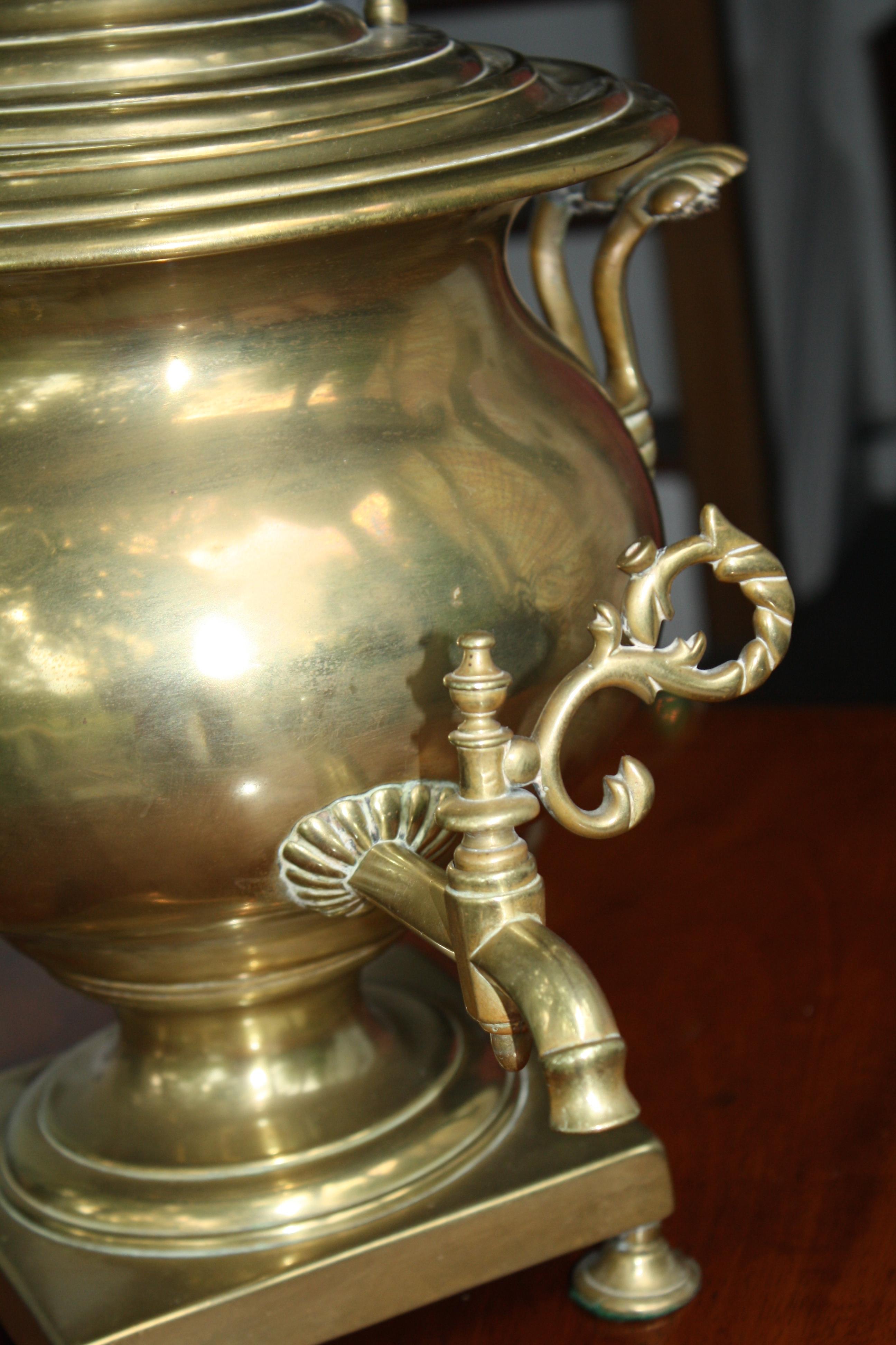 19th Century Brass Samovar Lamp For Sale