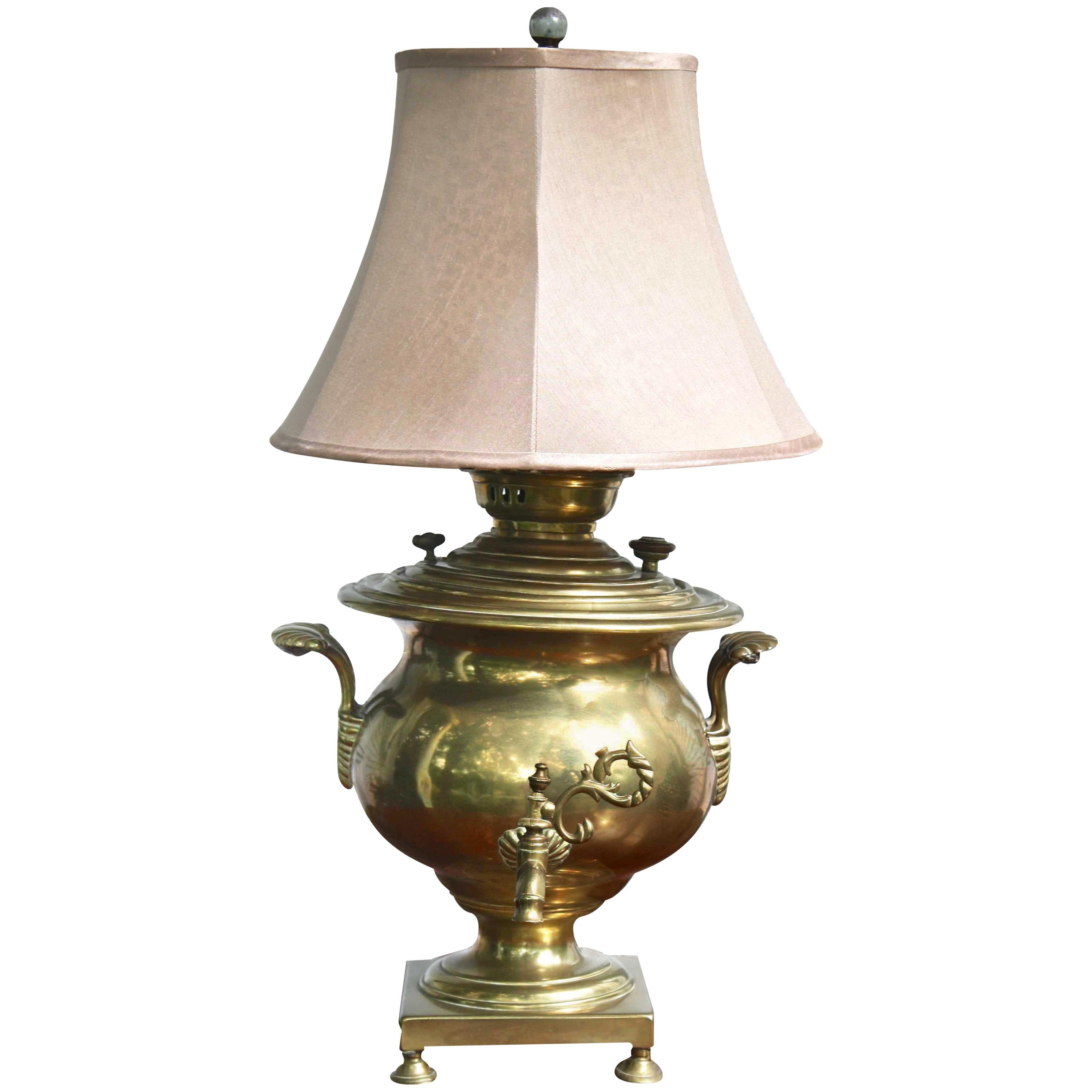 Brass Samovar Lamp For Sale