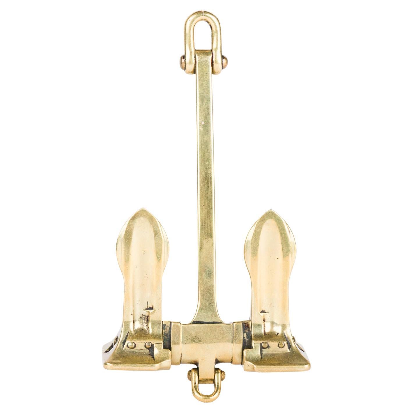 Brass scale model of a ship’s stockless anchor in vendita