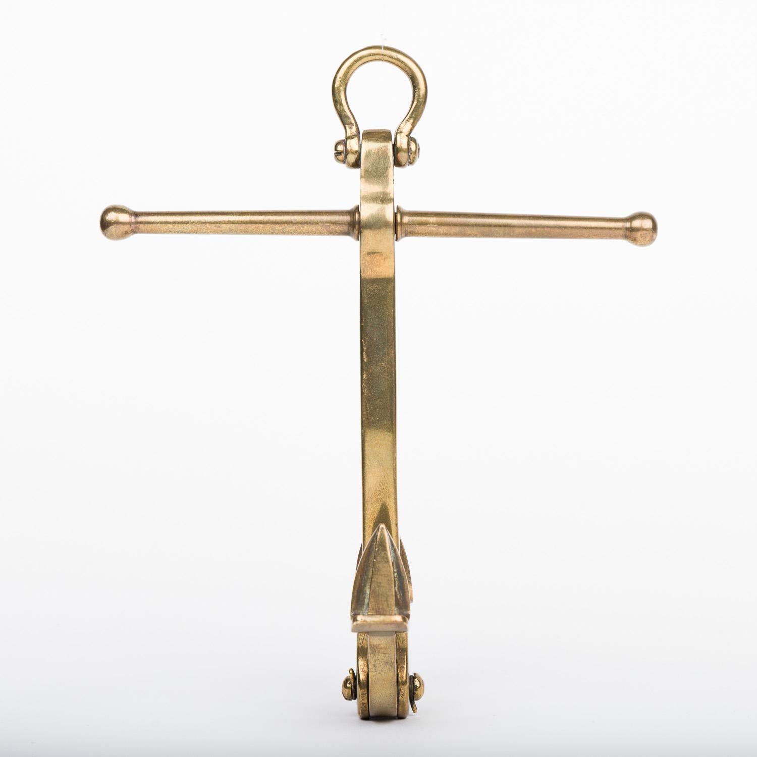 Brass scale model of a W. H. Porter & Co patent anchor In Good Condition For Sale In London, GB