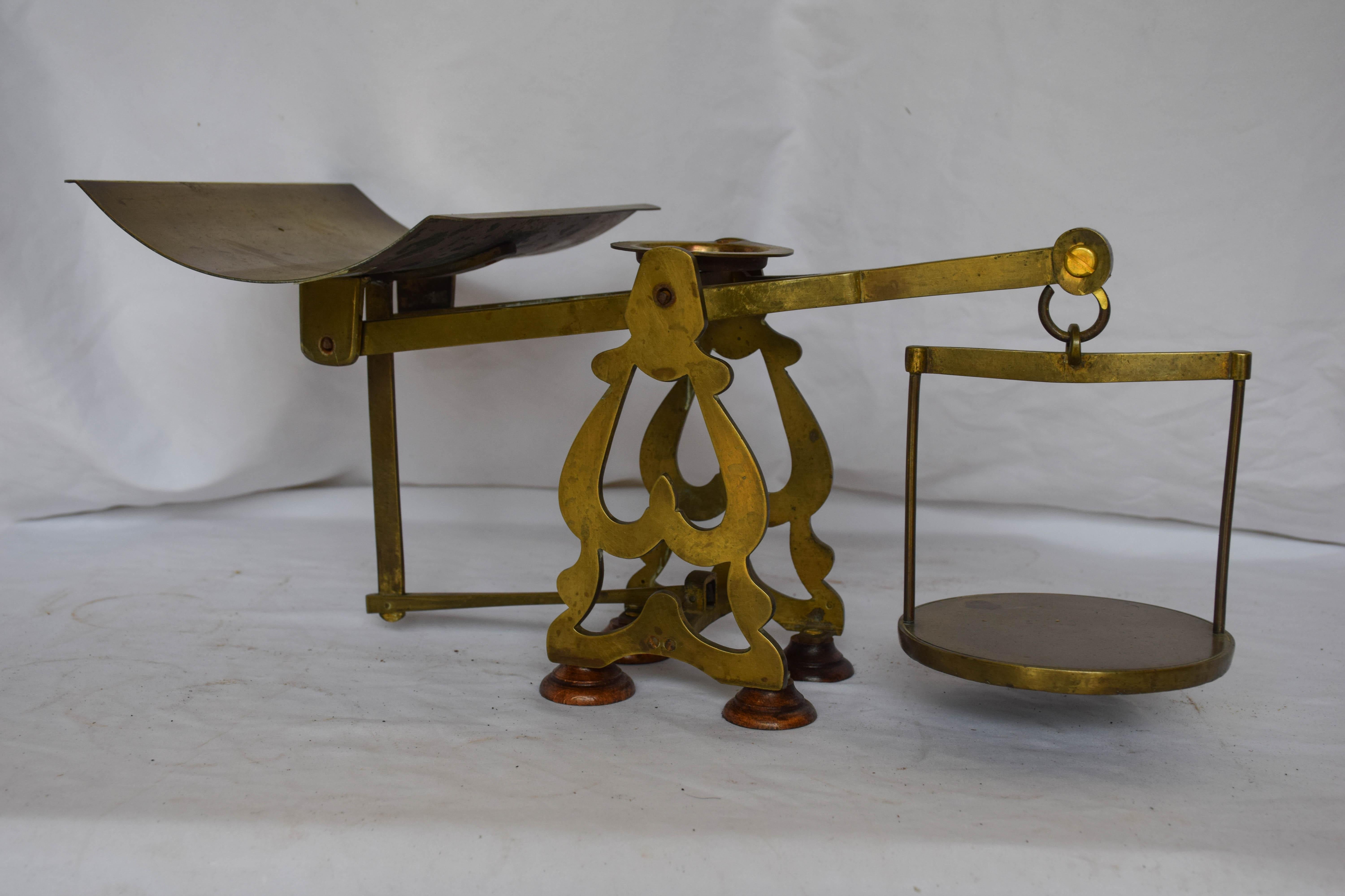 European Brass Scale w/Weights For Sale