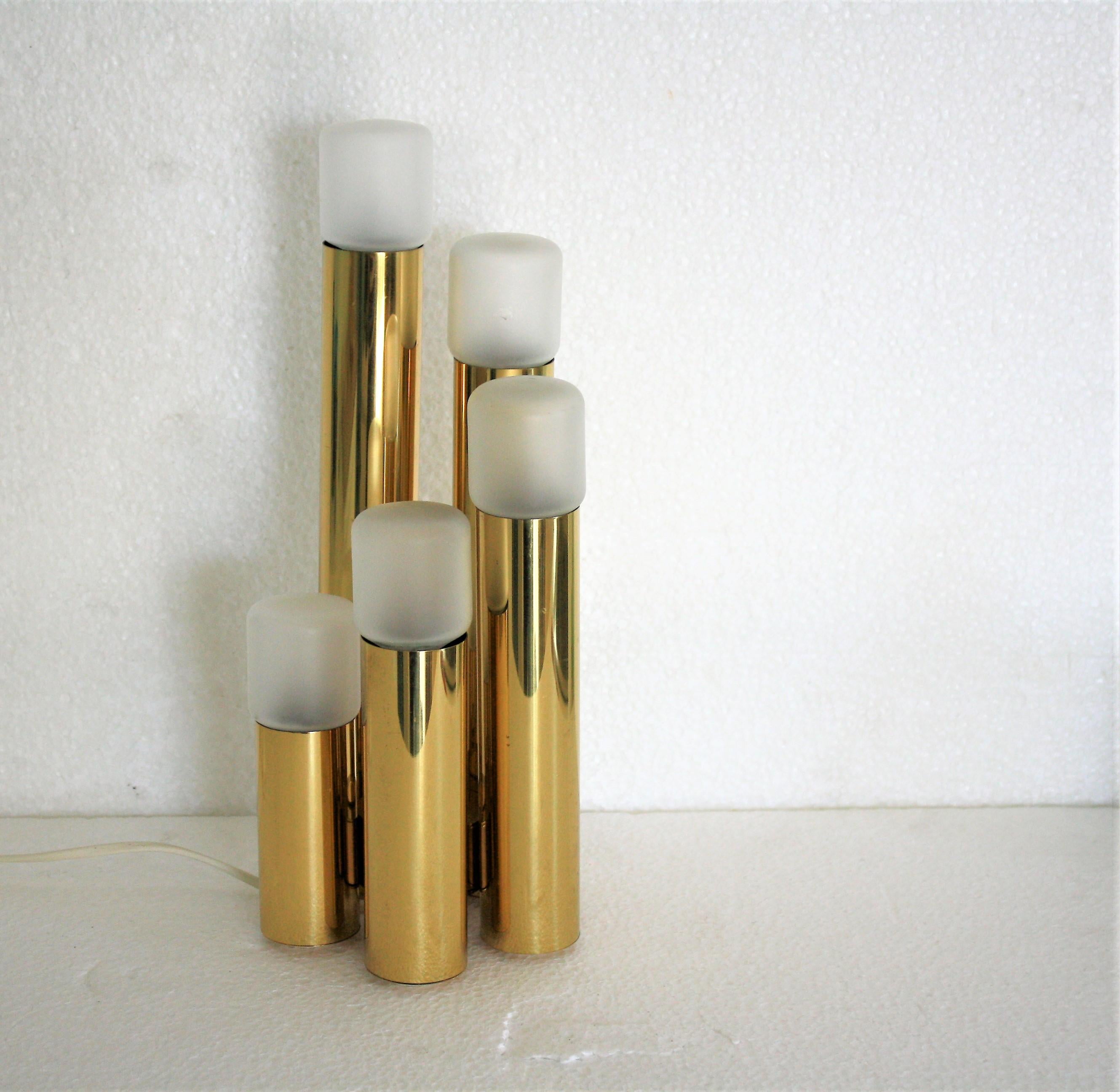 Italian Brass Sciolari Table Lamp, 1970s